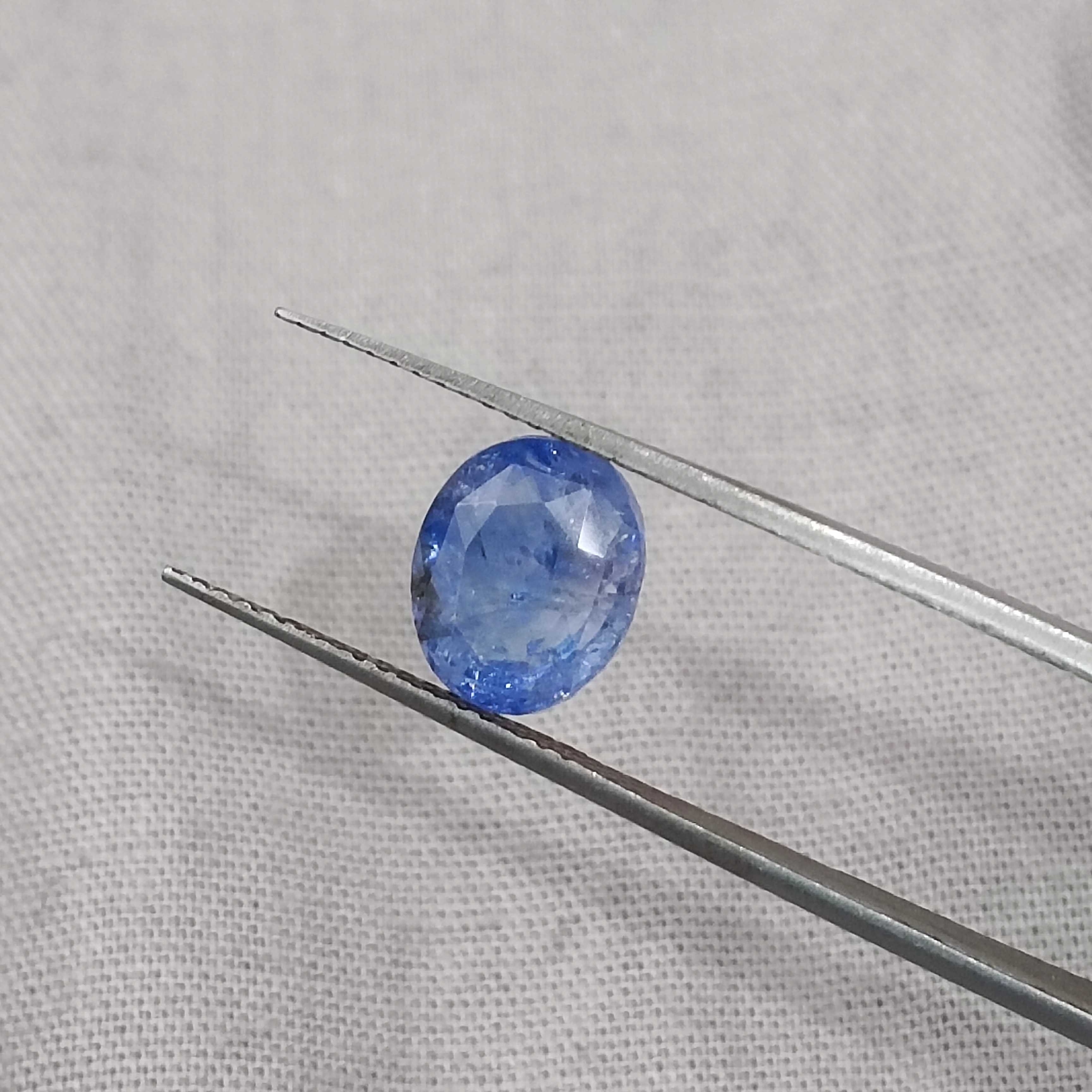 3.02ct GSI certified oval cut medium deep blue sapphire gemstone H