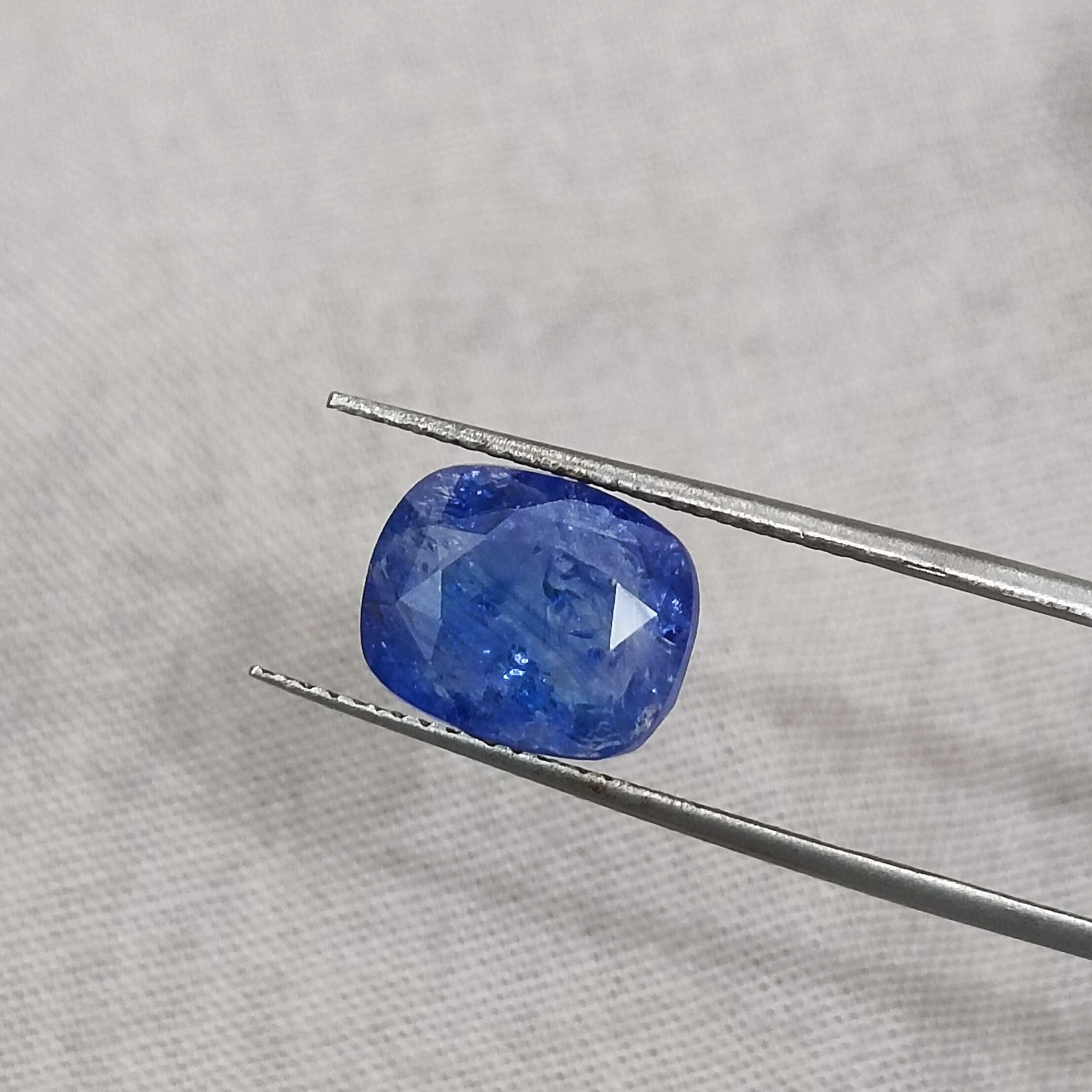 4.49ct GSI certified cushion mix cut loose natural Ceylon royal blue sapphire gemstone H