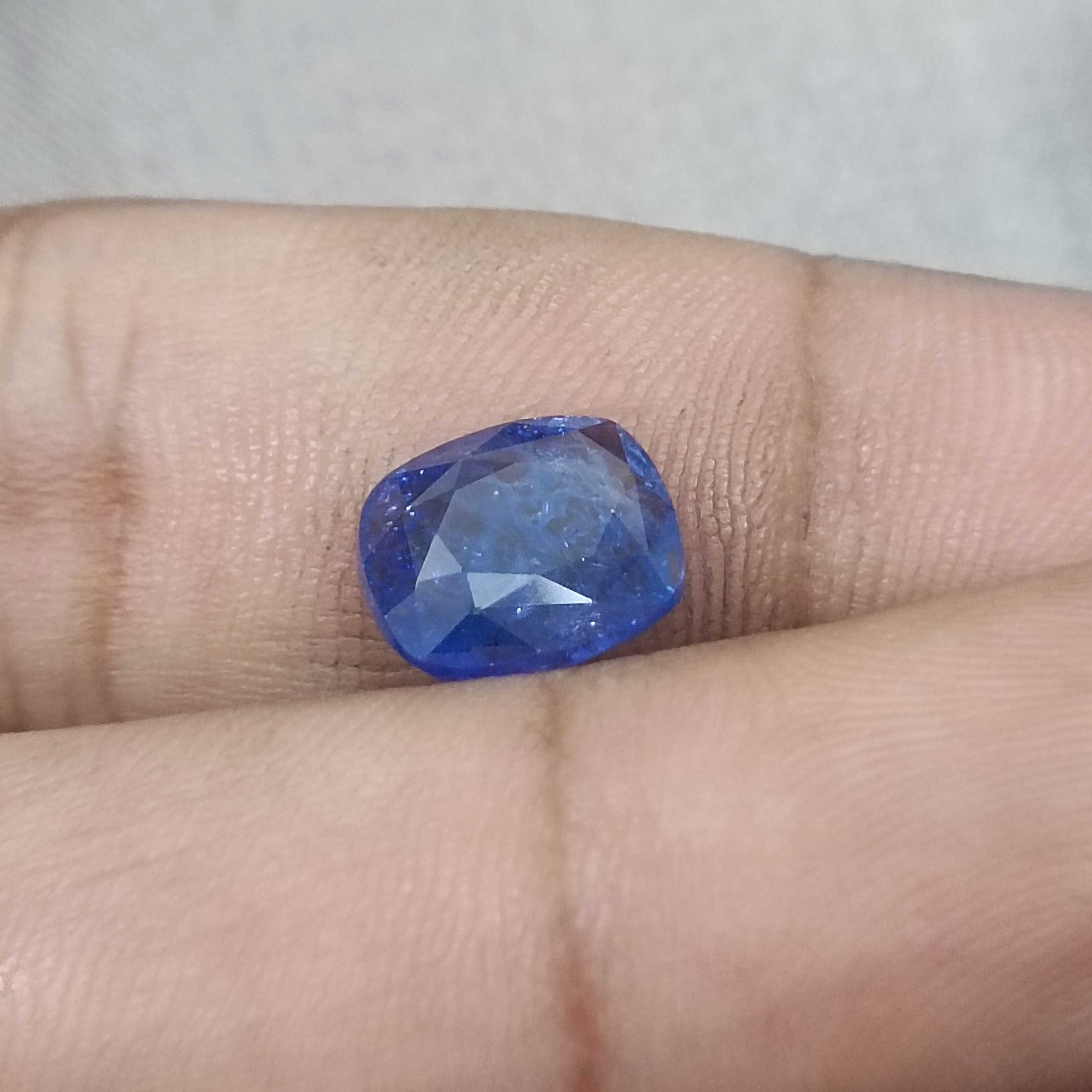 4.49ct GSI certified cushion mix cut loose natural Ceylon royal blue sapphire gemstone H