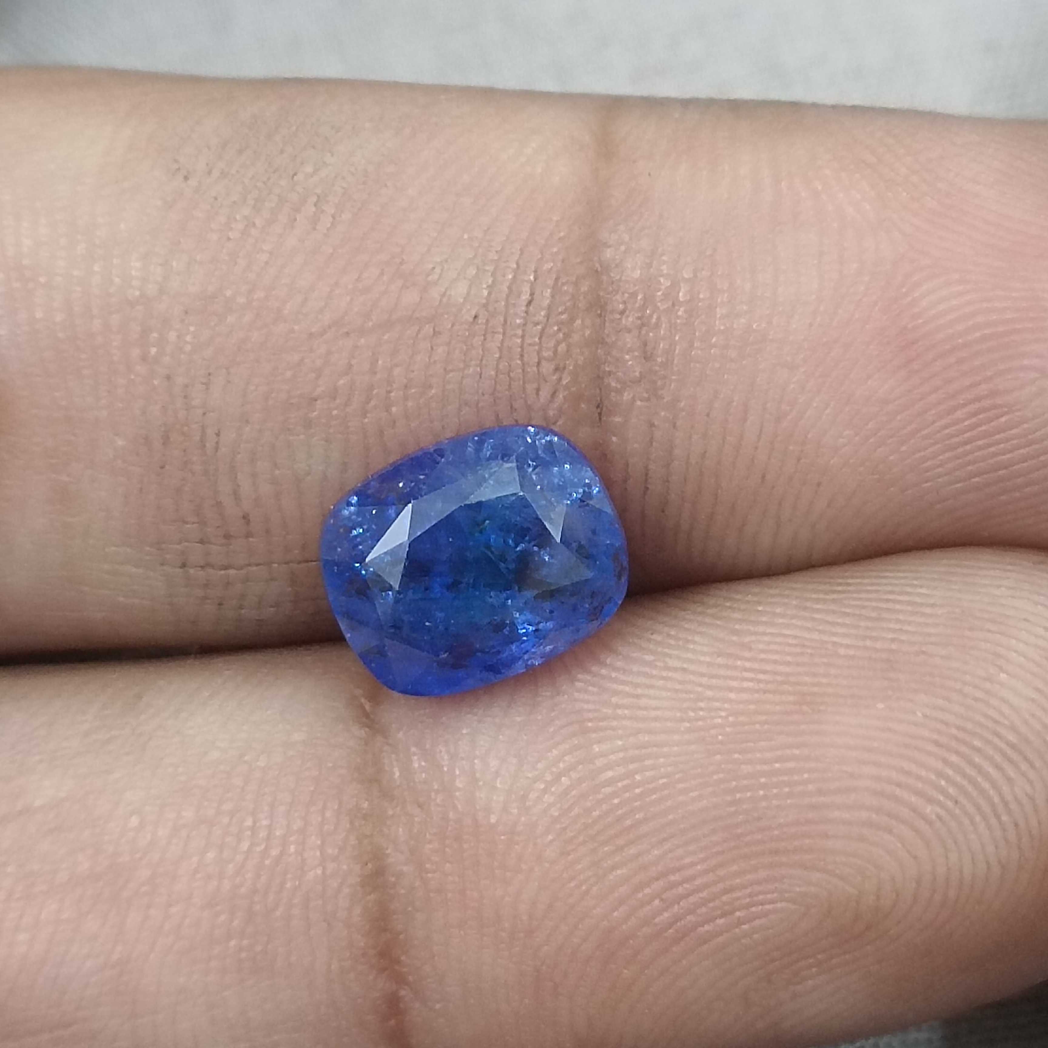 4.49ct GSI certified cushion mix cut loose natural Ceylon royal blue sapphire gemstone H