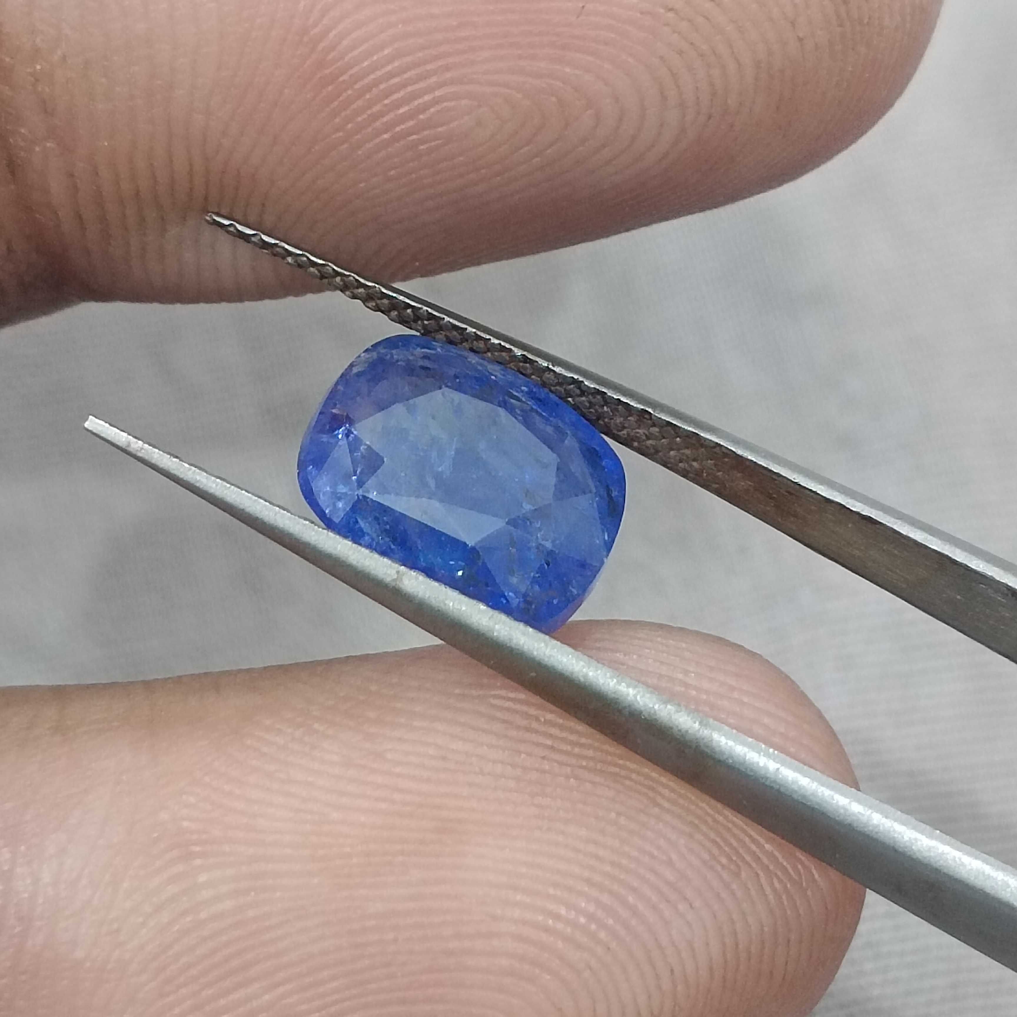 4.49ct GSI certified cushion mix cut loose natural Ceylon royal blue sapphire gemstone H