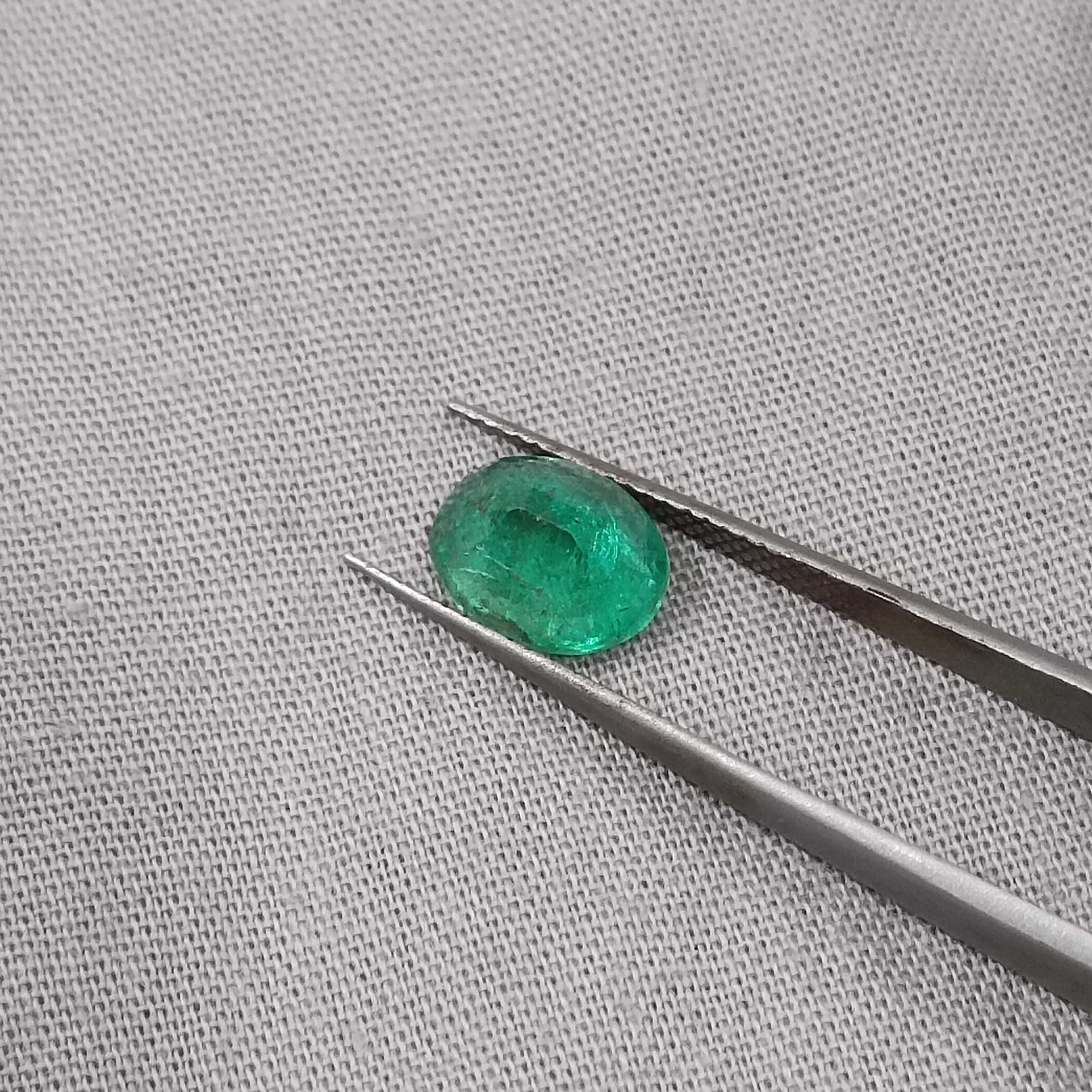 1.83cts certified spring green oval cut emerald stone 