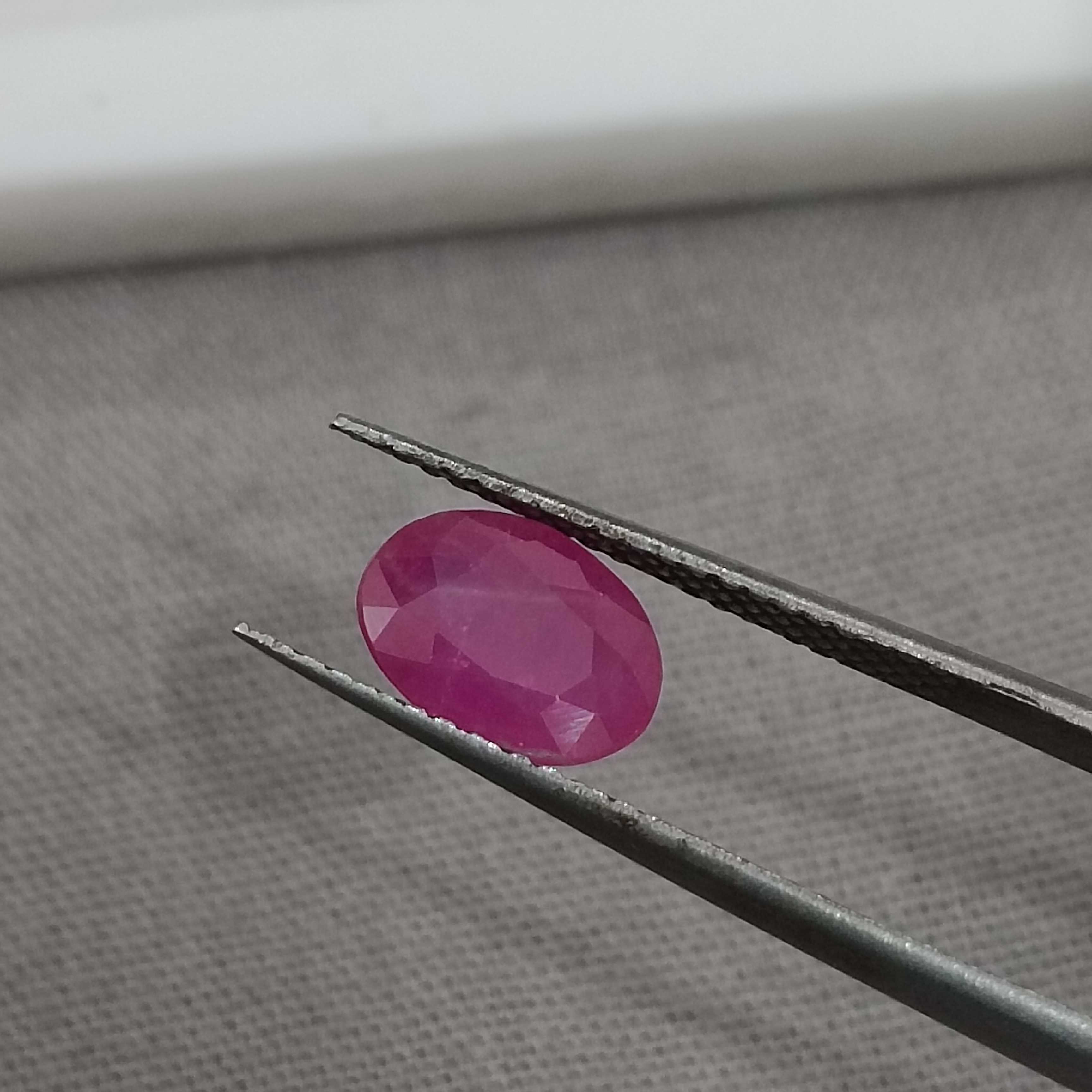 1.33cts certified oval cut unheated natural ruby gemstone 