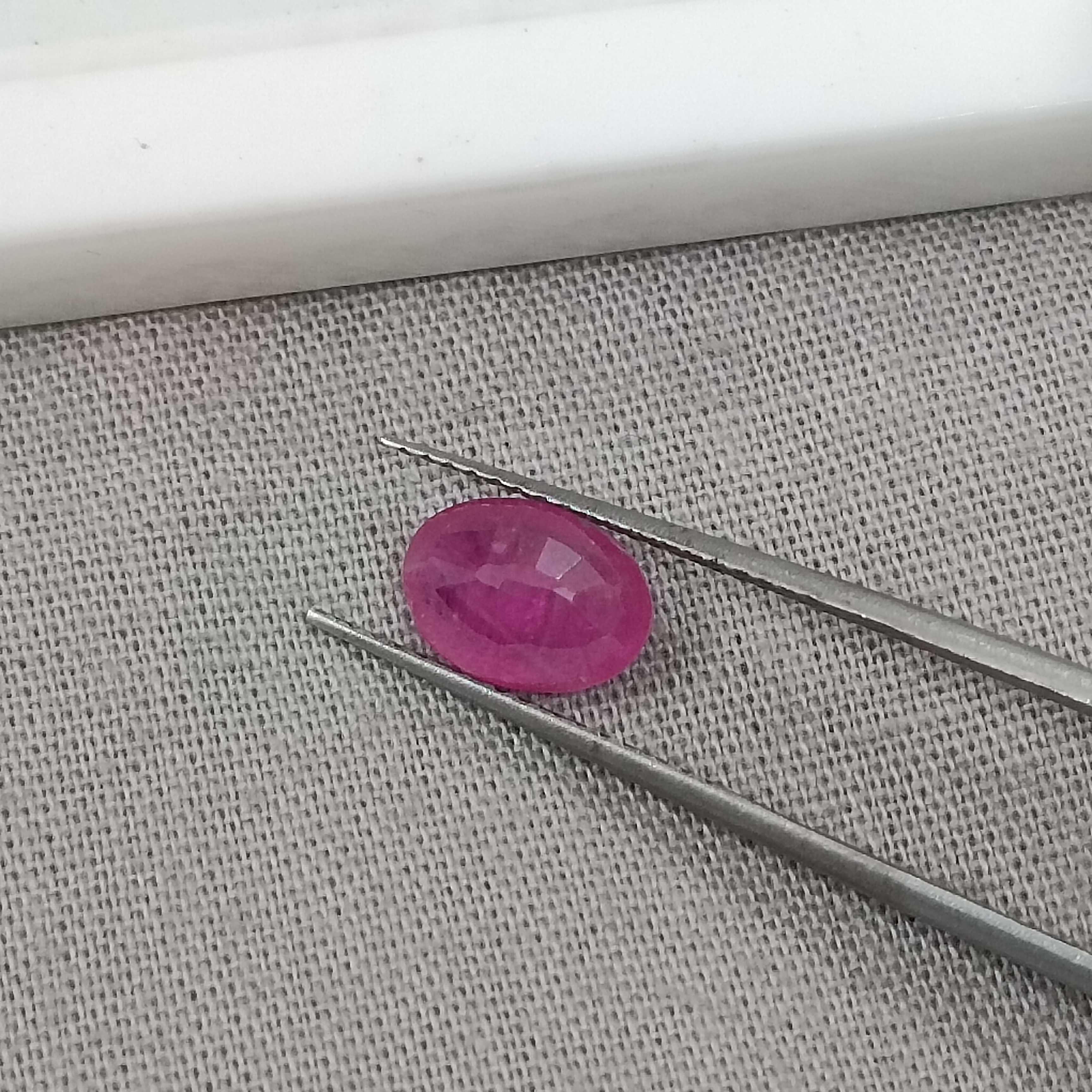 1.33cts certified oval cut unheated natural ruby gemstone 