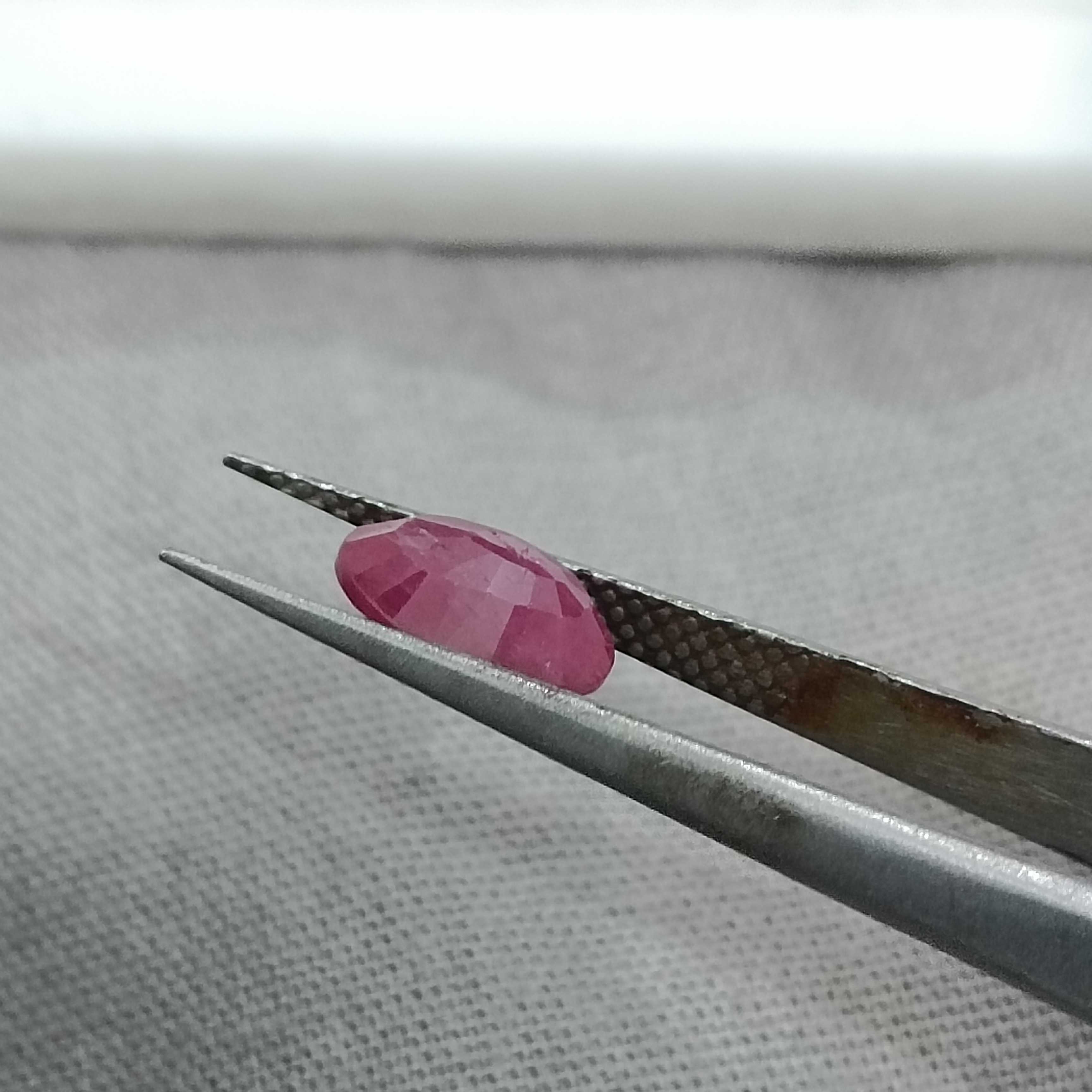 1.34cts certified purplish pinkish red oval cut unheated ruby gem stone