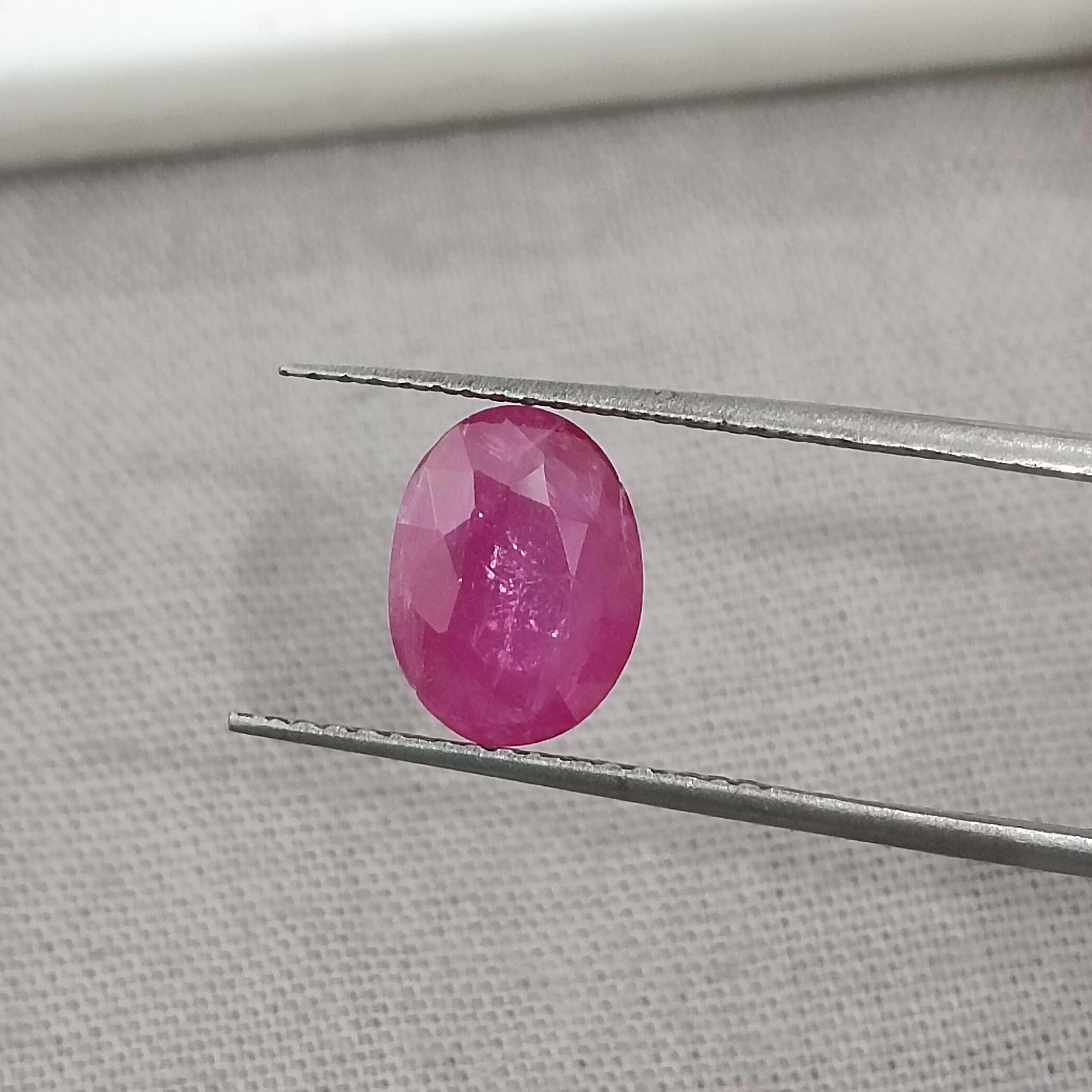 1.63cts GSI certified oval mix cut untreated African origin ruby gem 