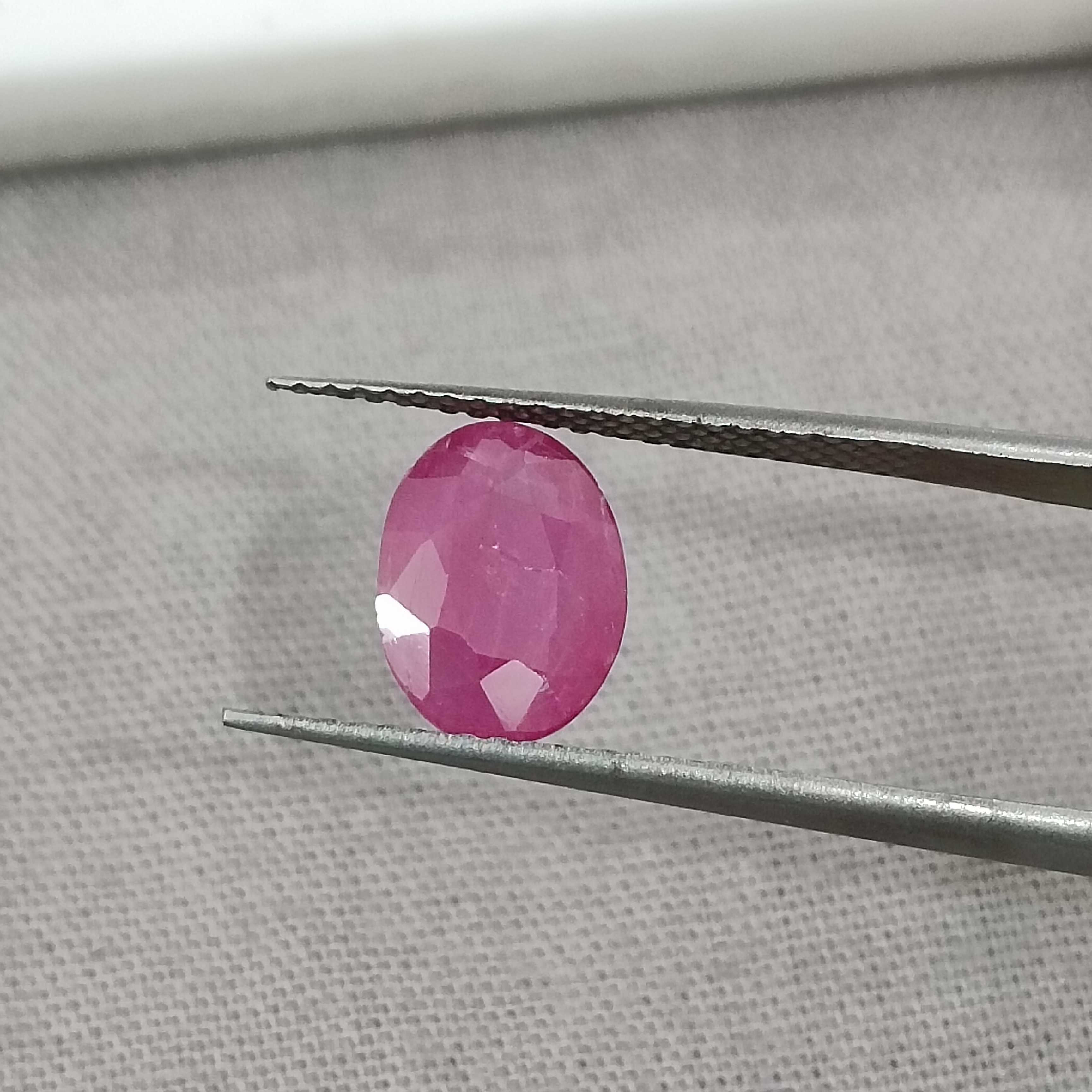 1.63cts GSI certified oval mix cut untreated African origin ruby gem 