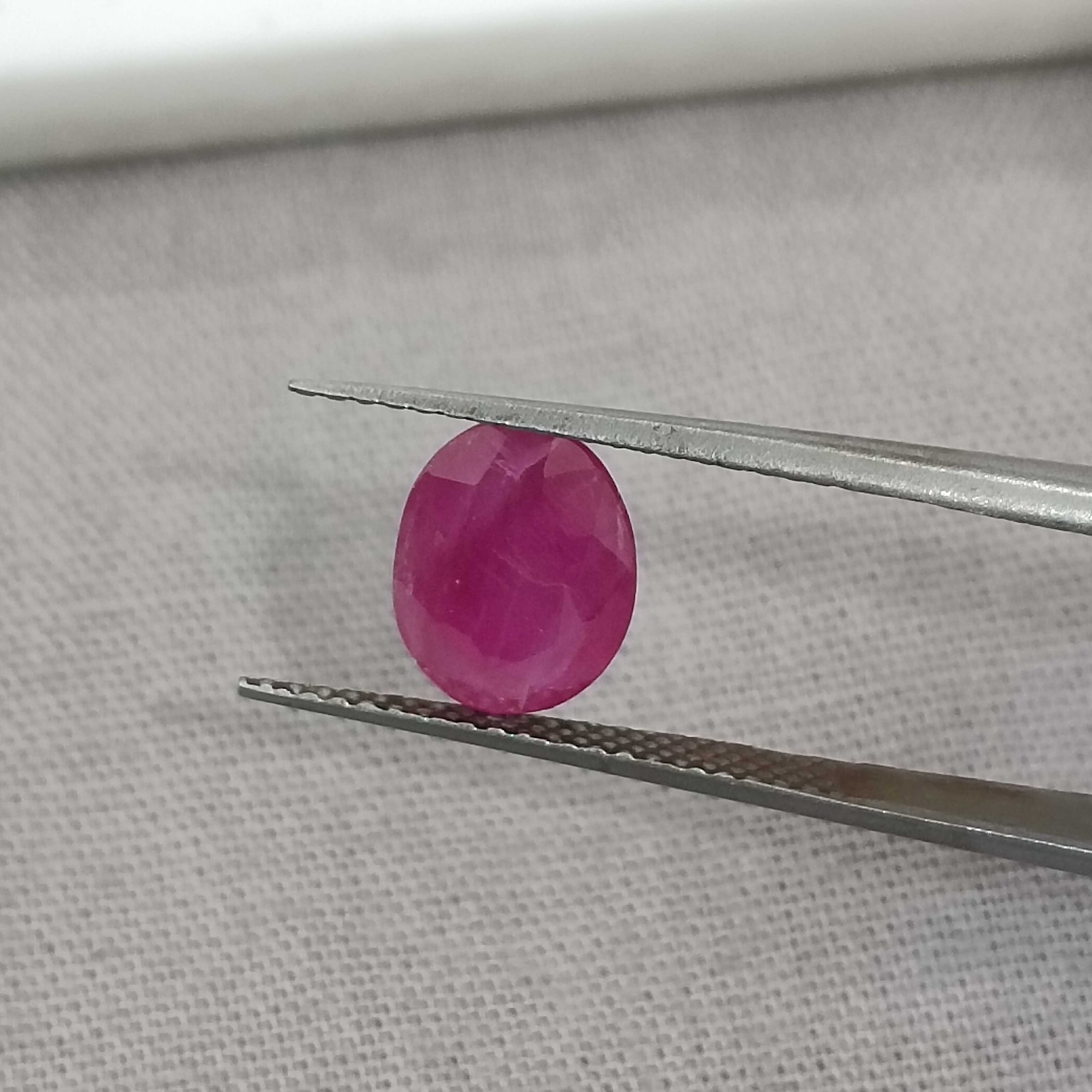 1.63cts GSI certified oval mix cut untreated African origin ruby gem 