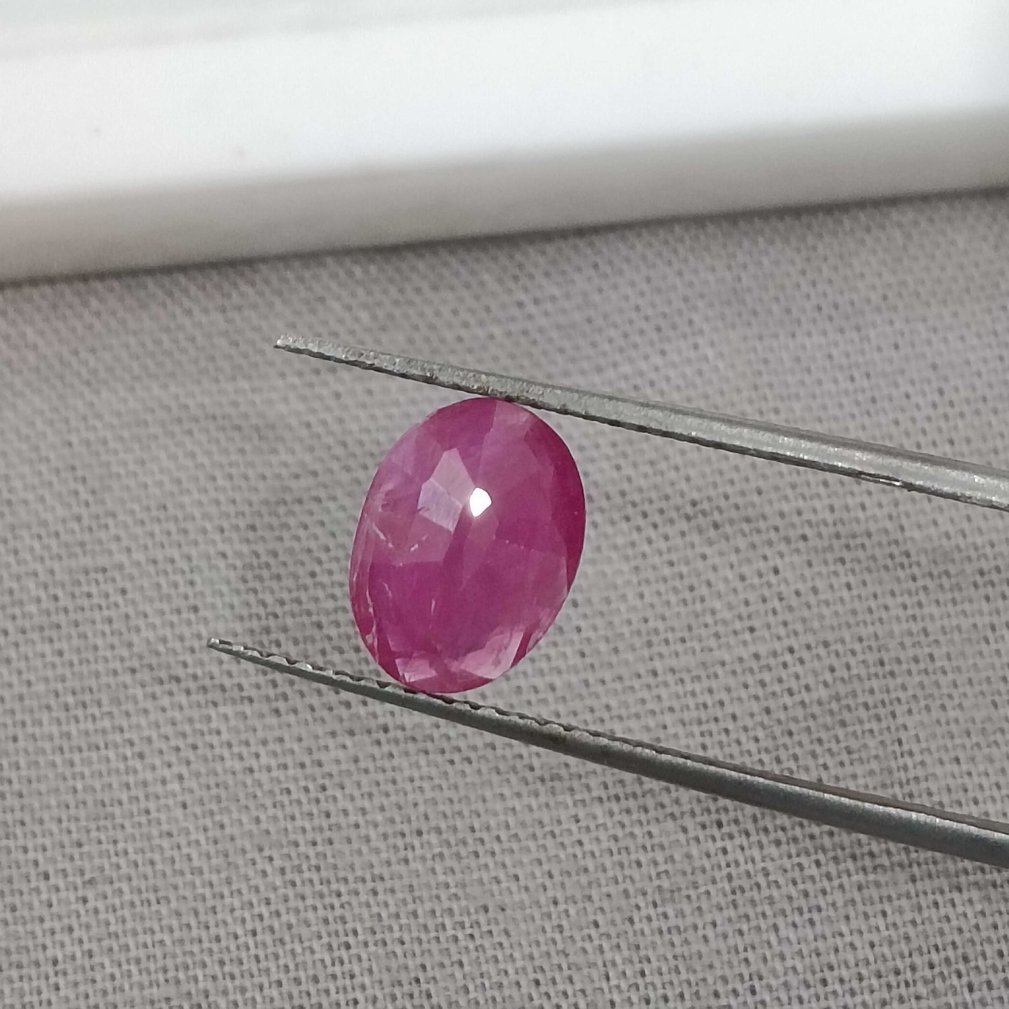1.63cts GSI certified oval mix cut untreated African origin ruby gem 