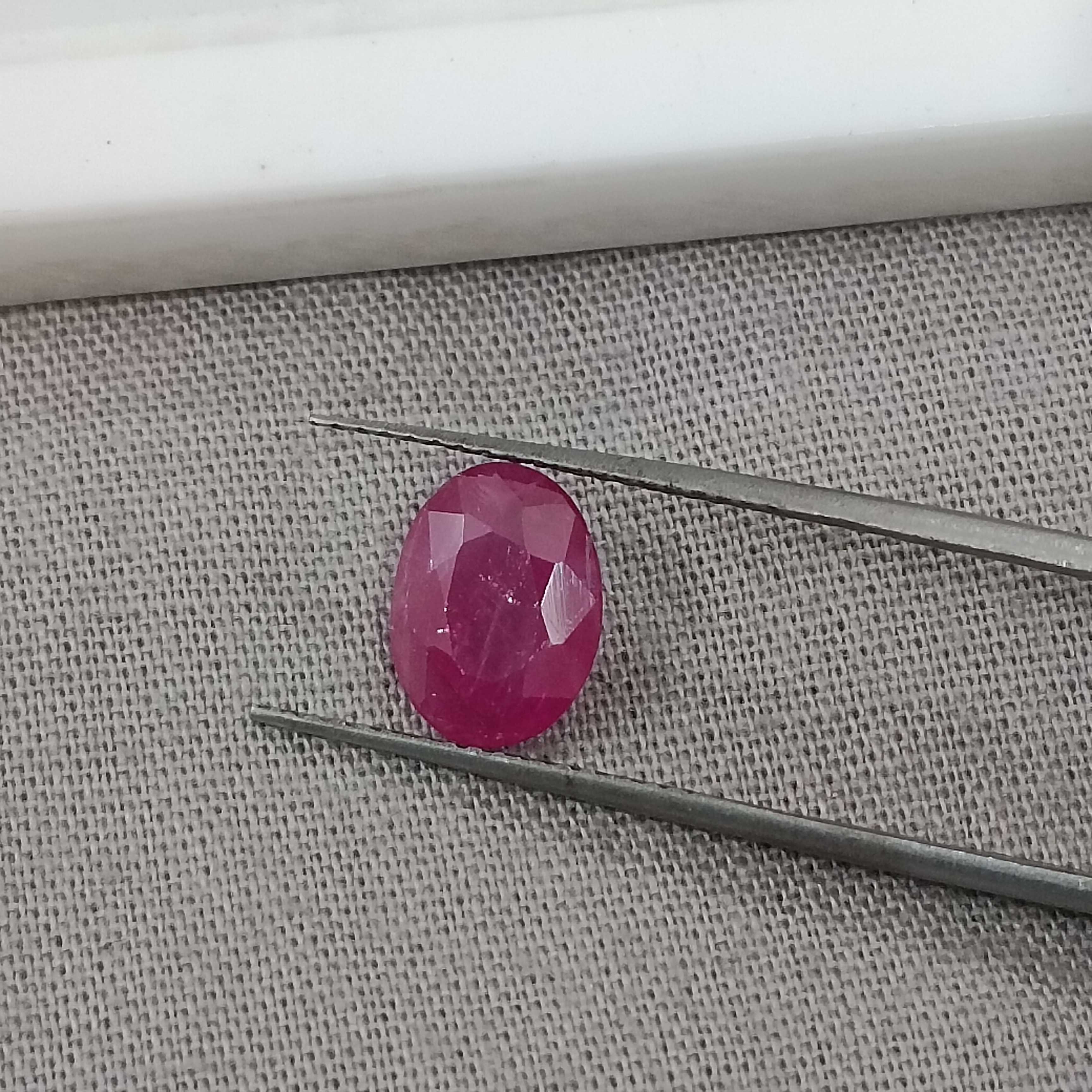 1.63cts GSI certified oval mix cut untreated African origin ruby gem 