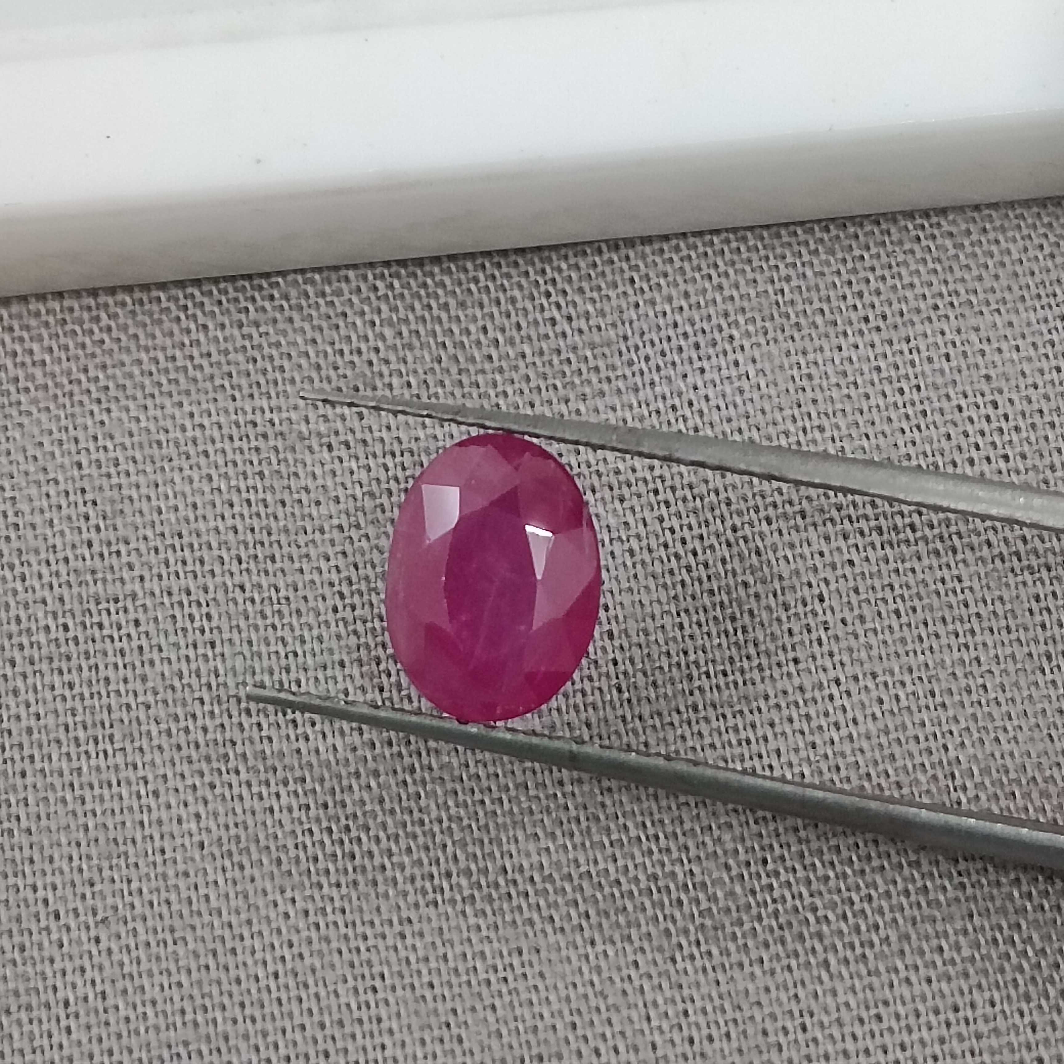 1.63cts GSI certified oval mix cut untreated African origin ruby gem 