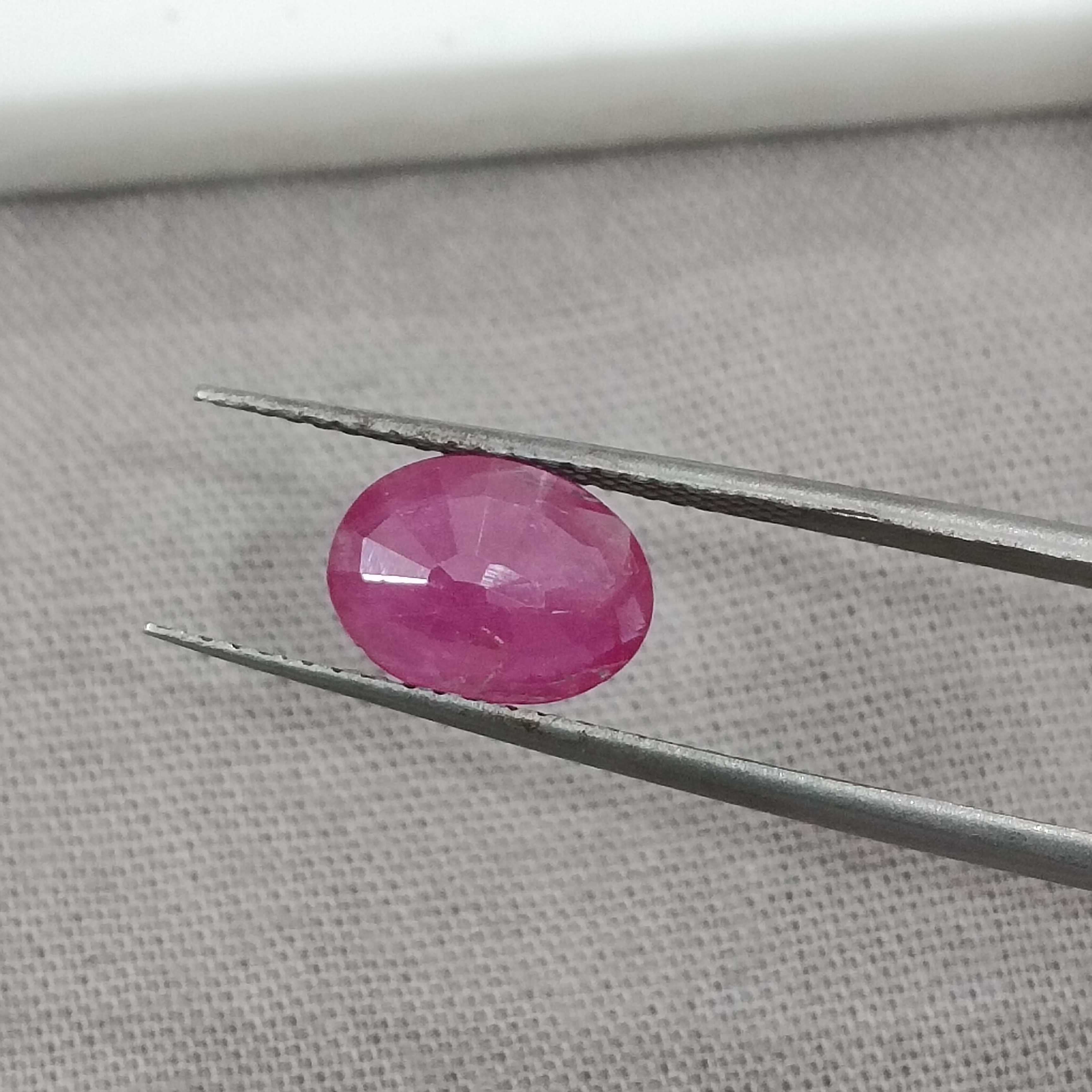 1.63cts GSI certified oval mix cut untreated African origin ruby gem 