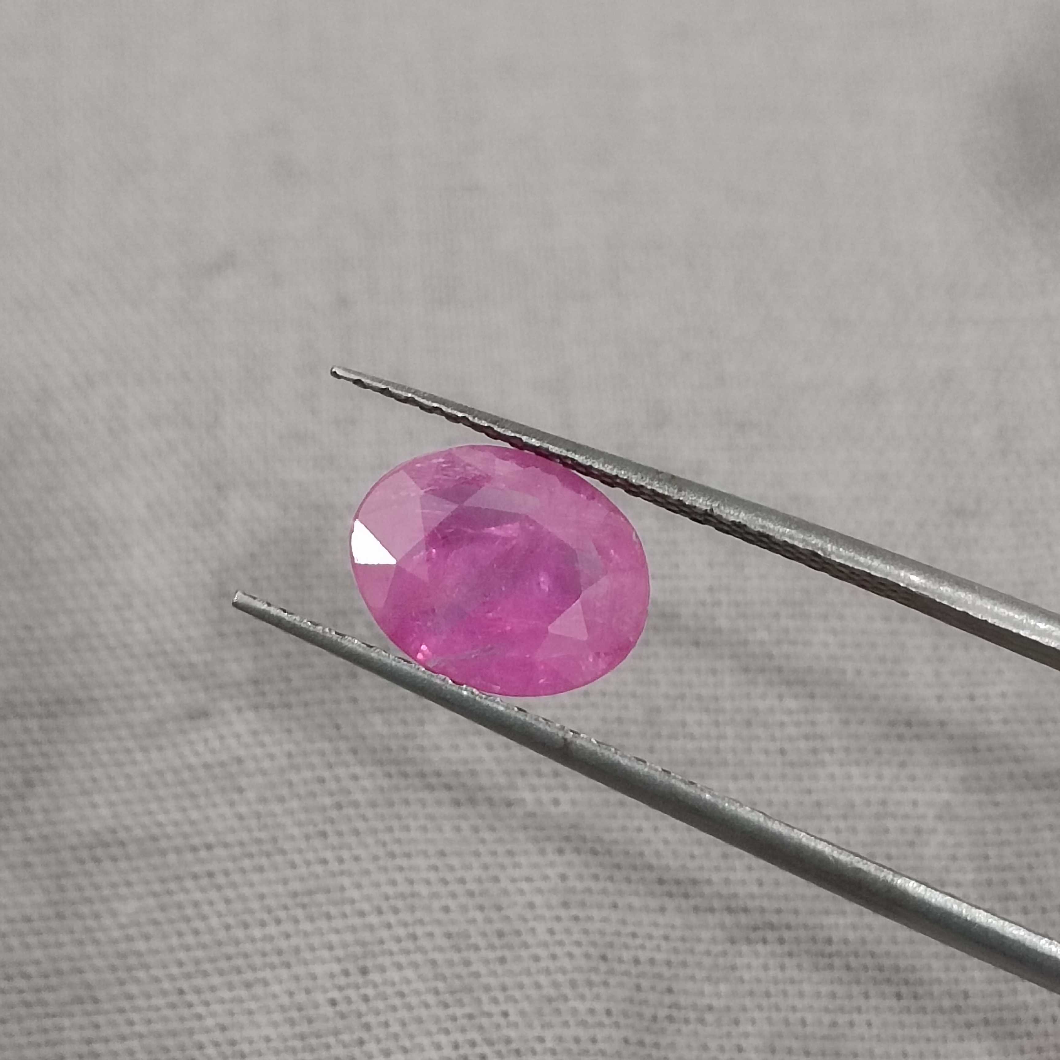 1.73cts GSI certified unheated oval mix cut ruby gem