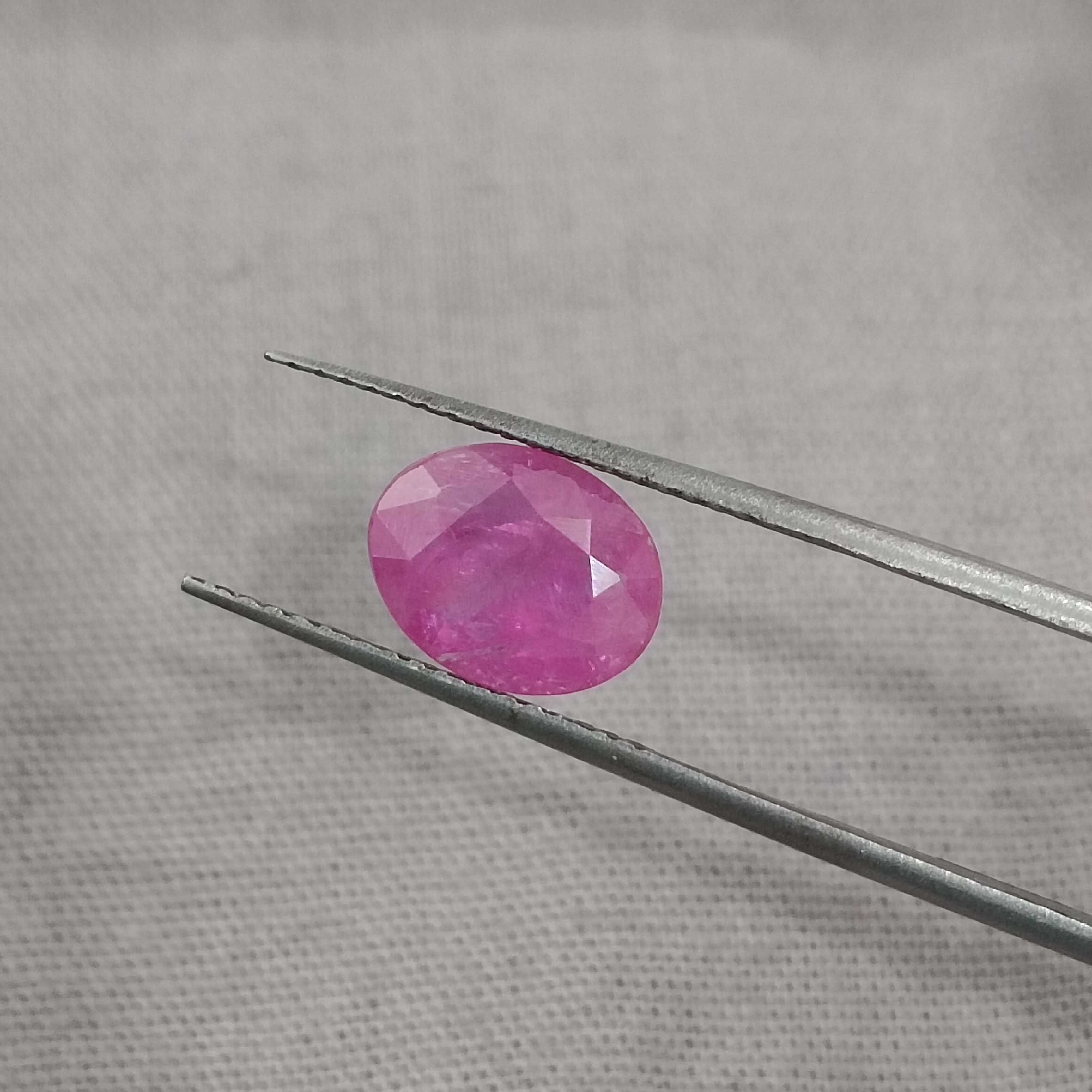 1.73cts GSI certified unheated oval mix cut ruby gem