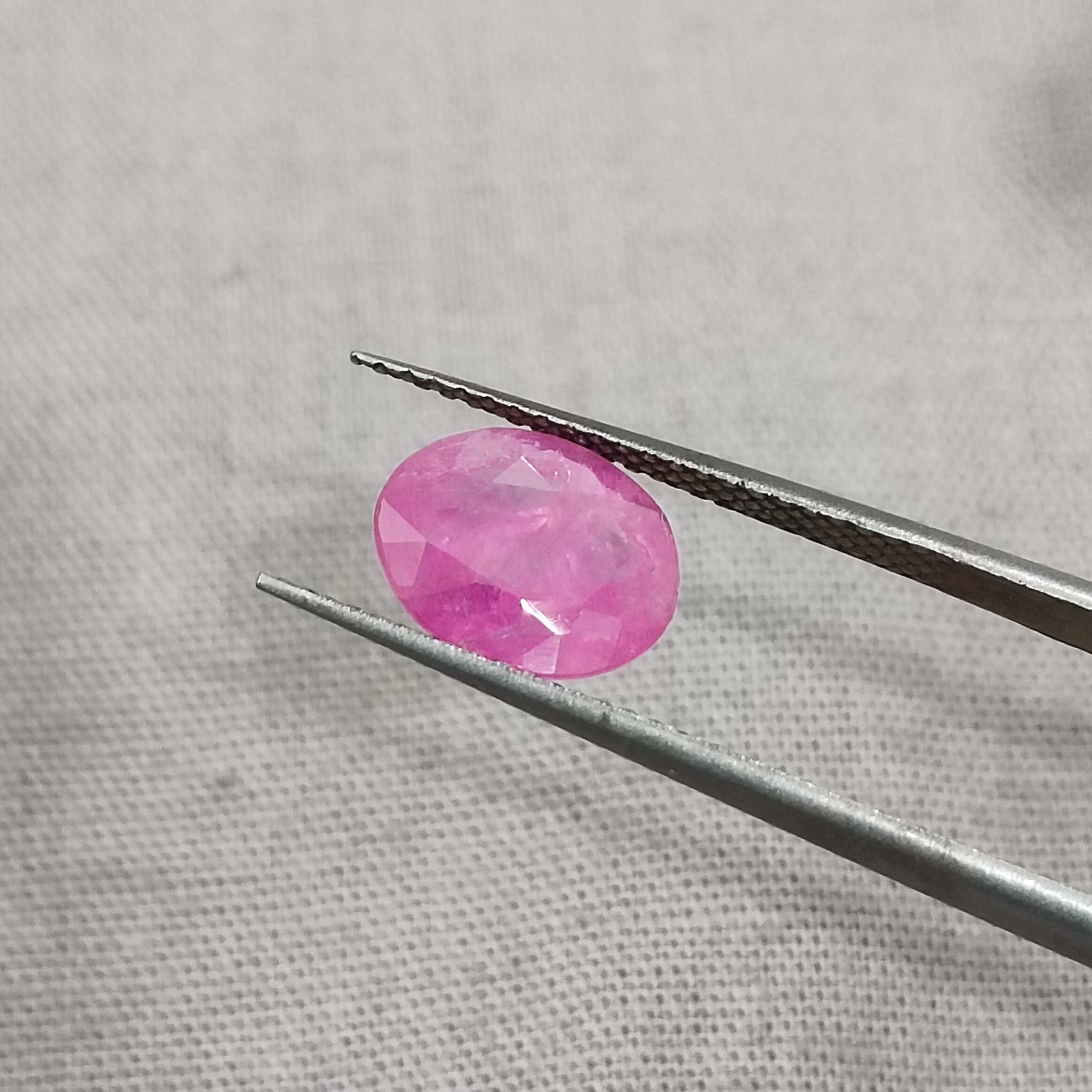 1.73cts GSI certified unheated oval mix cut ruby gem
