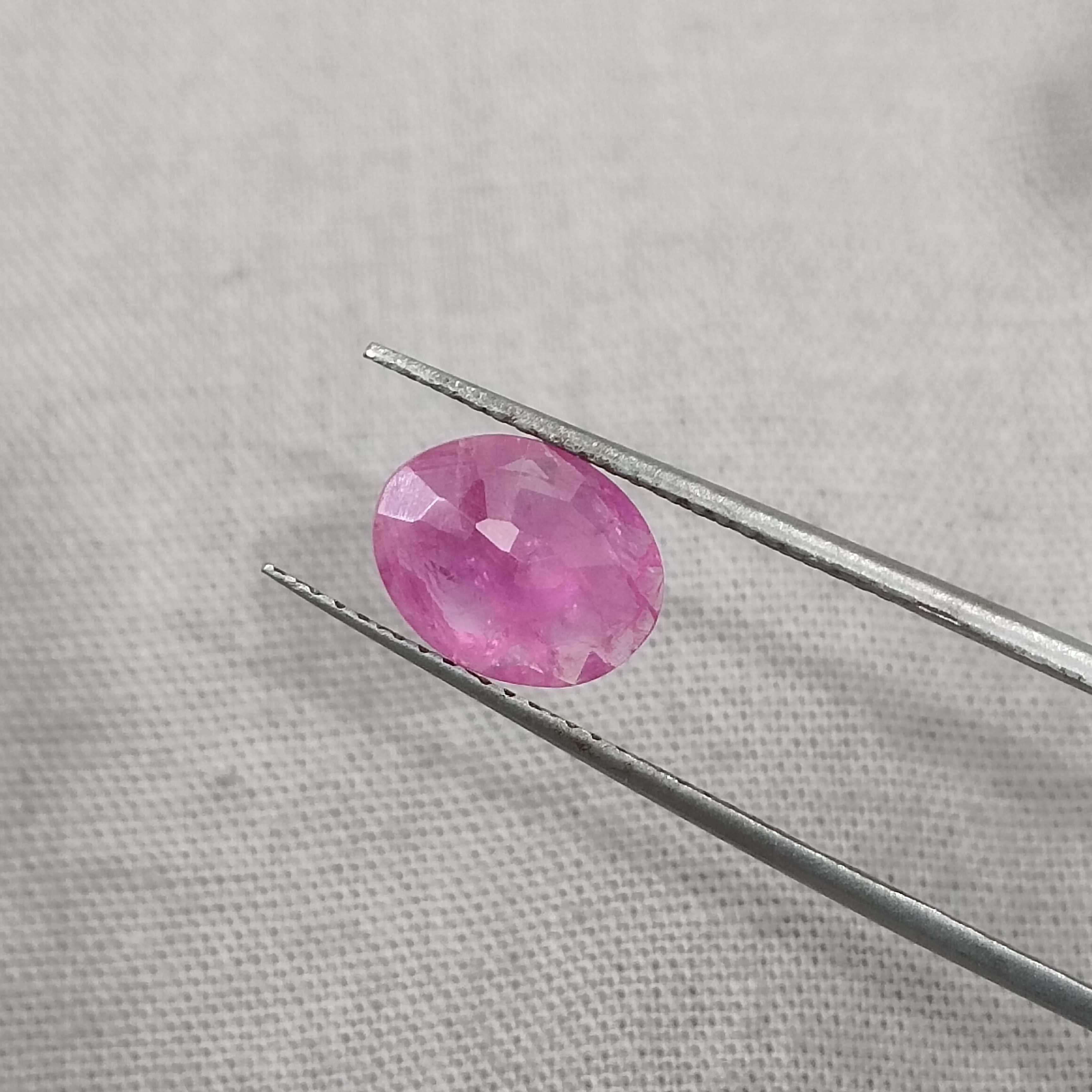 1.73cts GSI certified unheated oval mix cut ruby gem