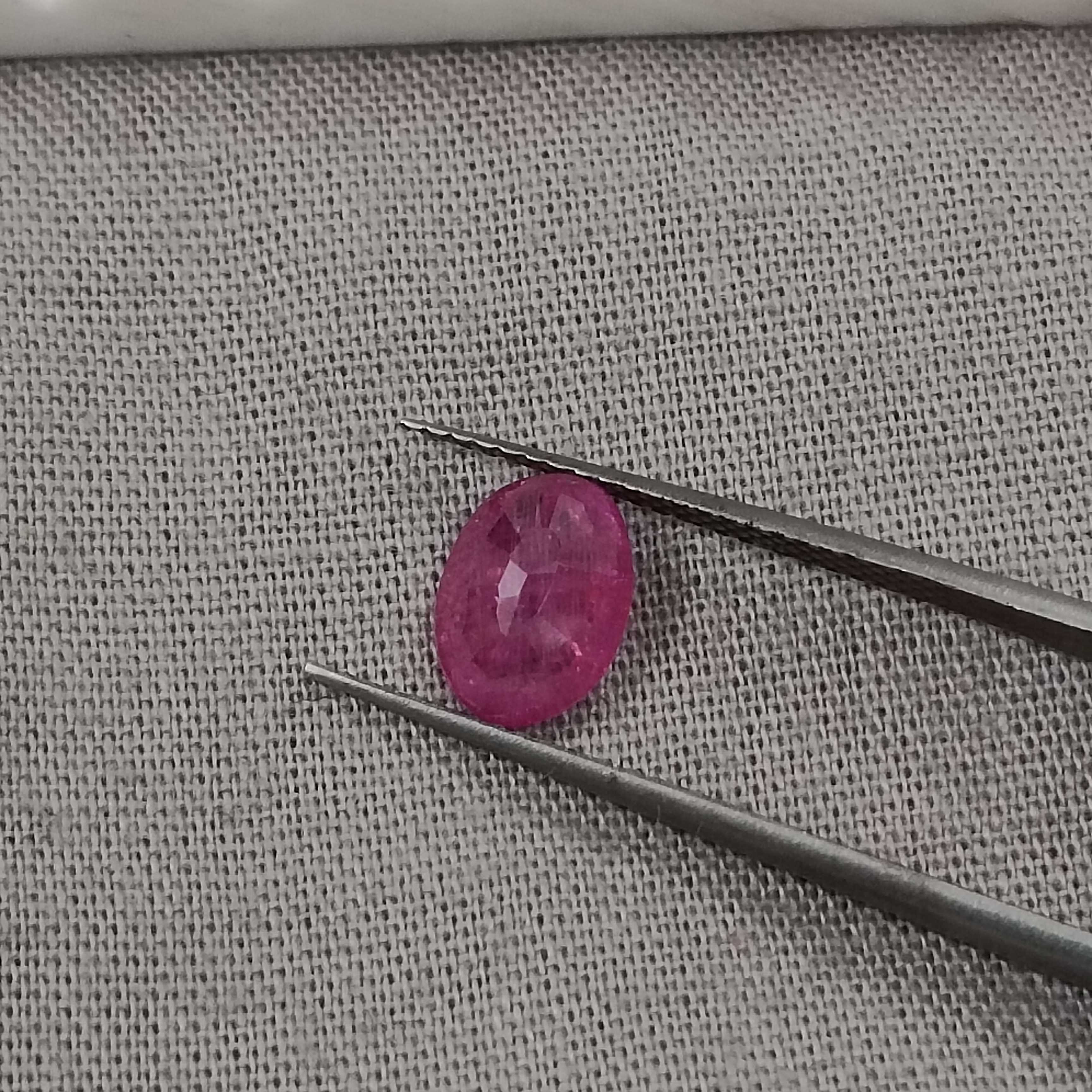 1.35ct GSI certified oval cut unheated transparent red Mozambique ruby gemstone 