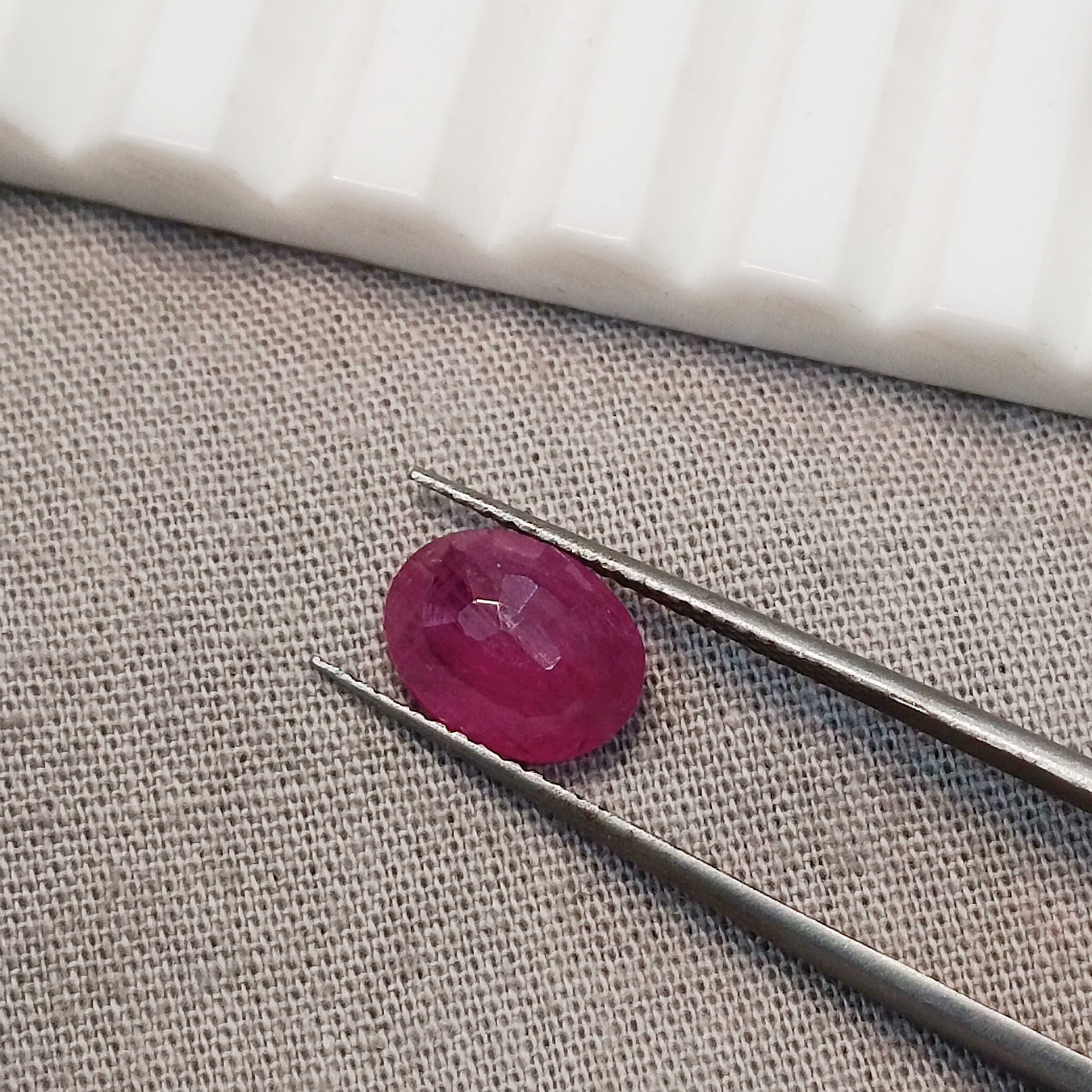 2.14cts GSI certified oval cut natural unheated ruby gemstone 