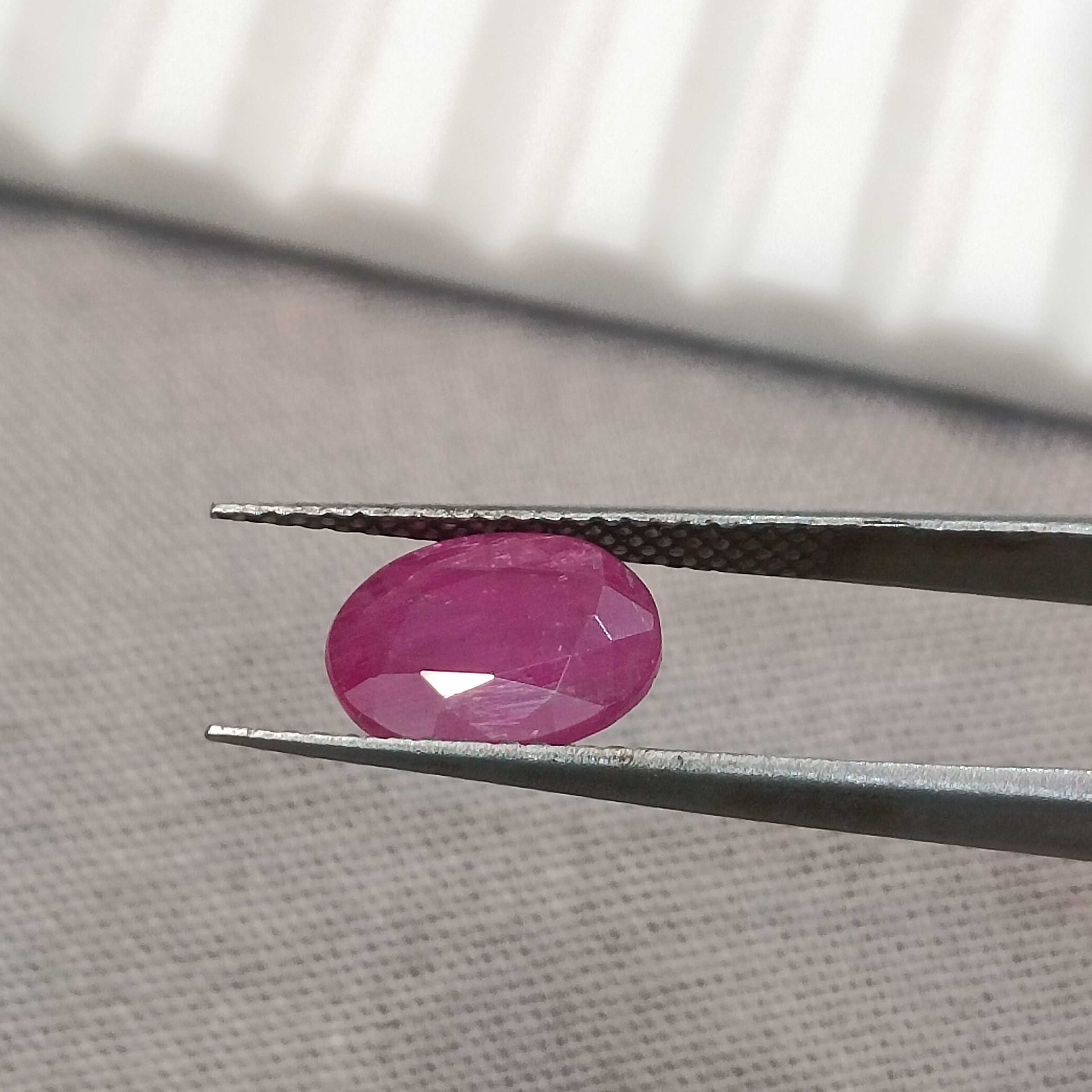 2.14cts GSI certified oval cut natural unheated ruby gemstone 