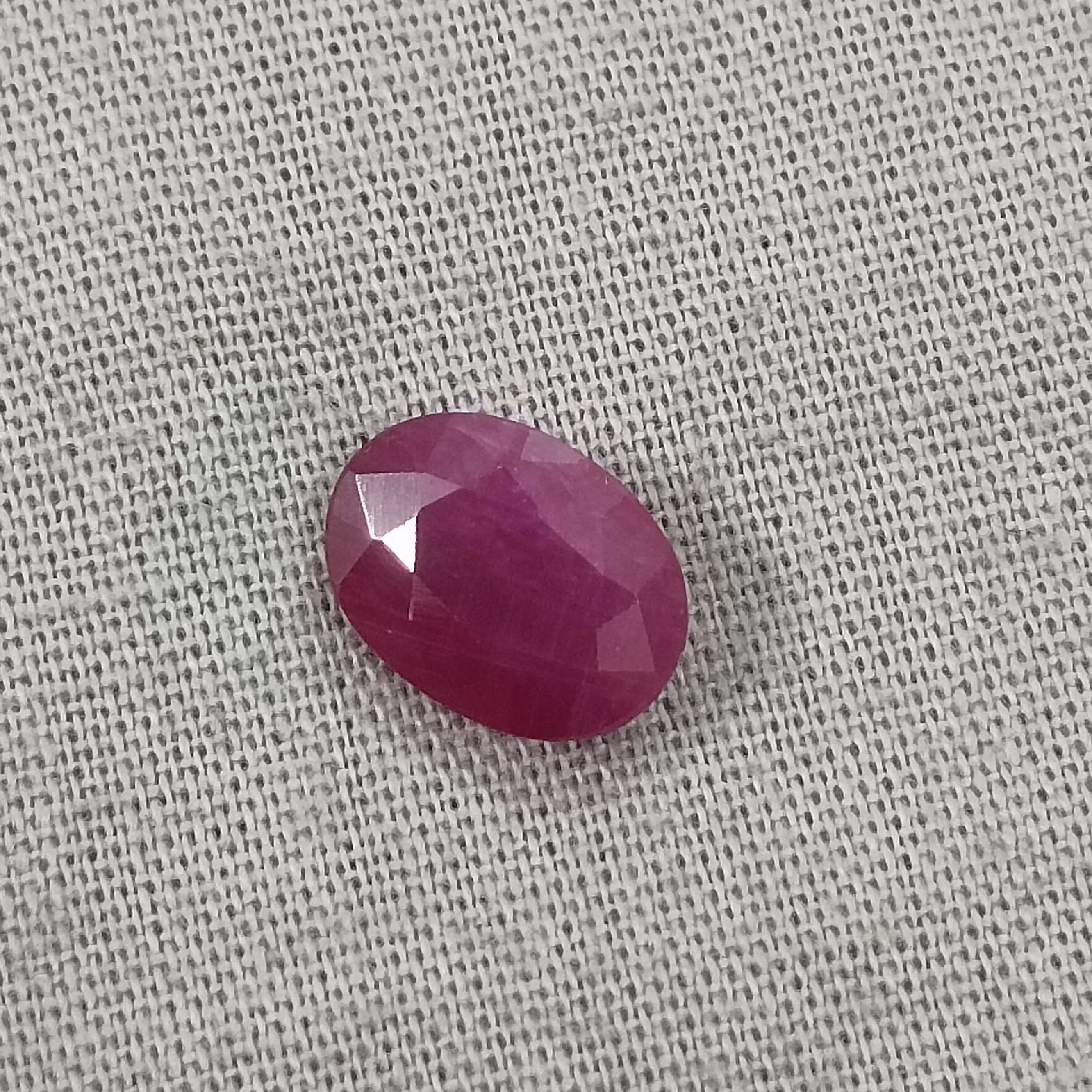 1.86cts certified natural purplish red glossy oval cut unheated Mozambique ruby gem