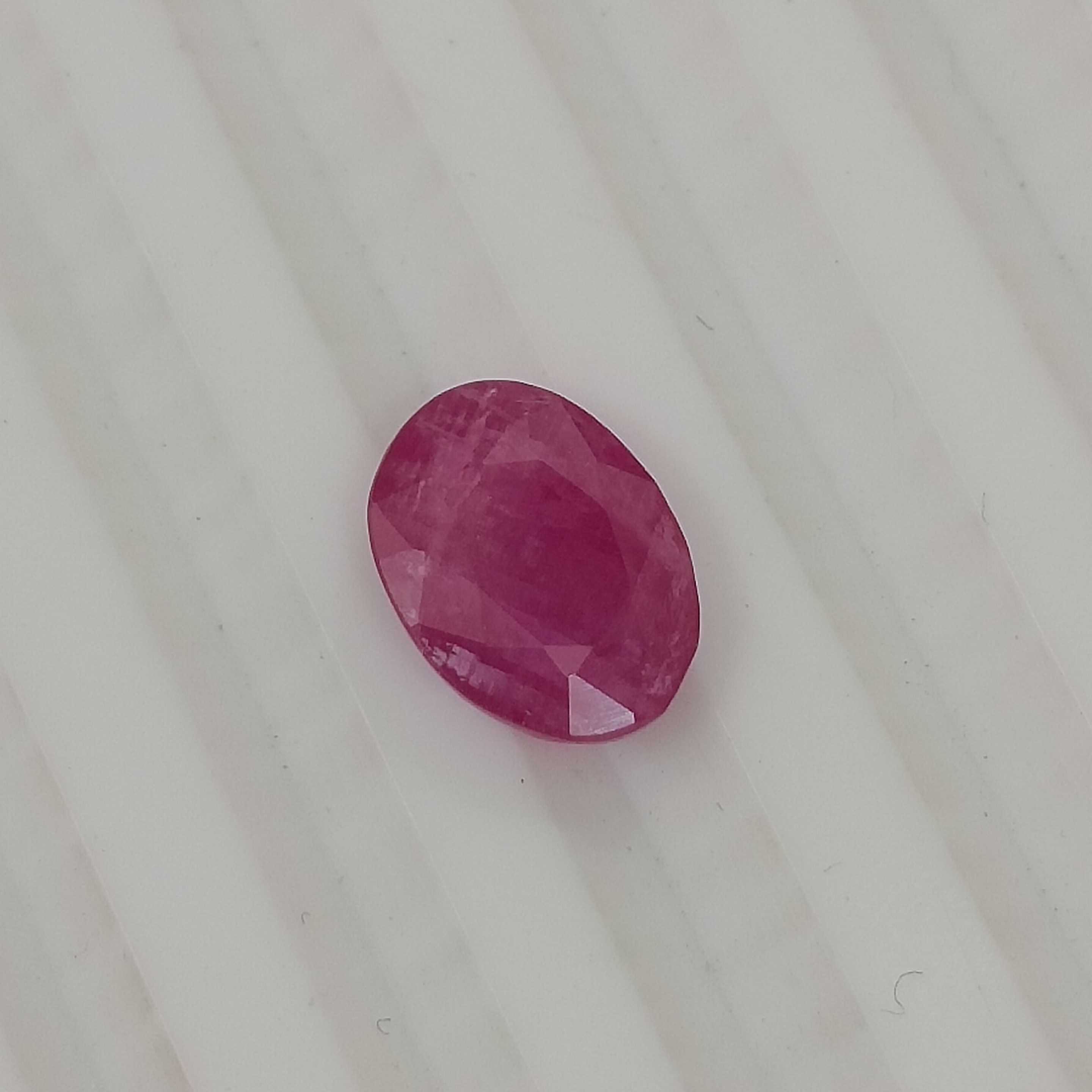 1.69cts certified pink red oval mix cut natural unheated ruby 