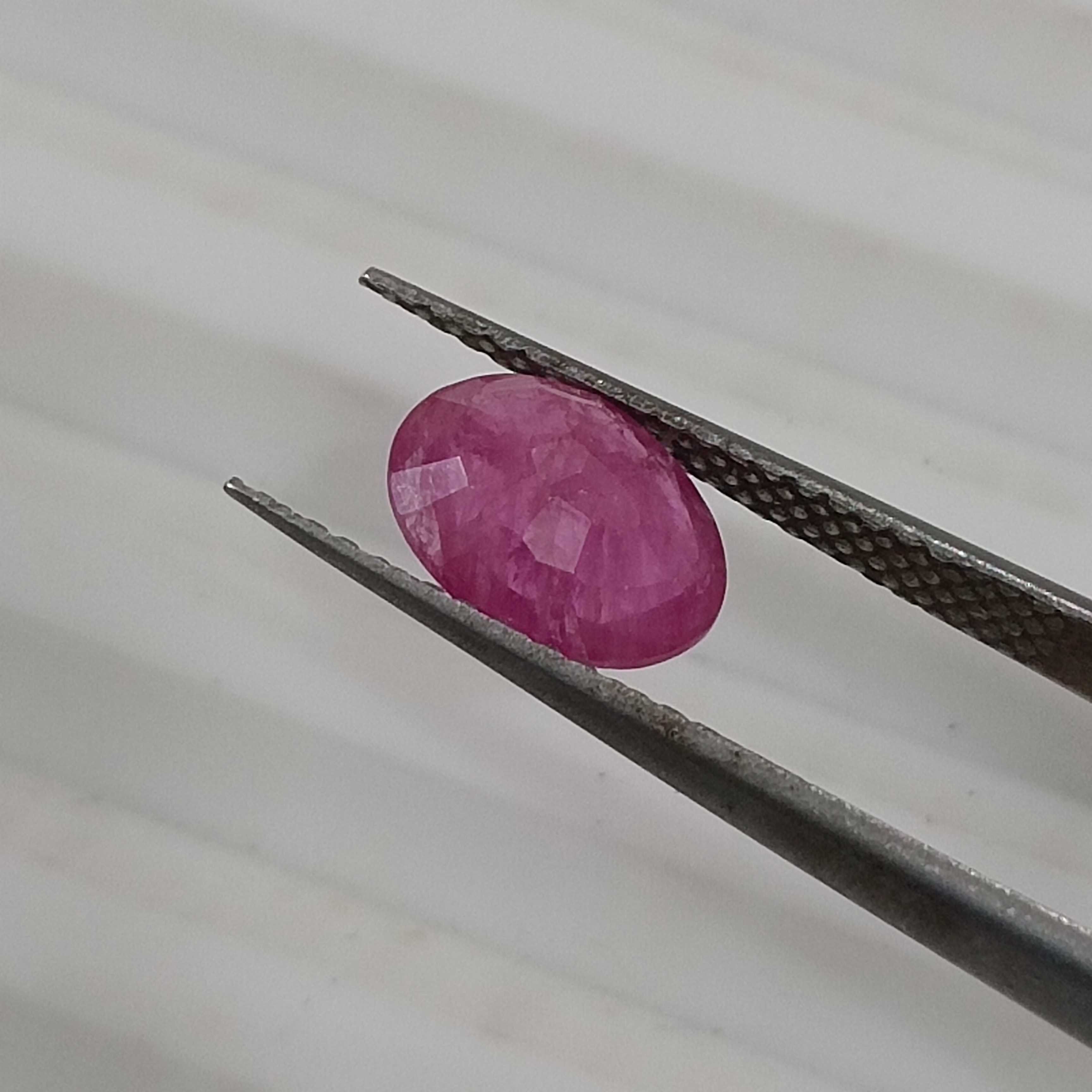 1.22cts GSI certified pinkish red oval cut unheated ruby 