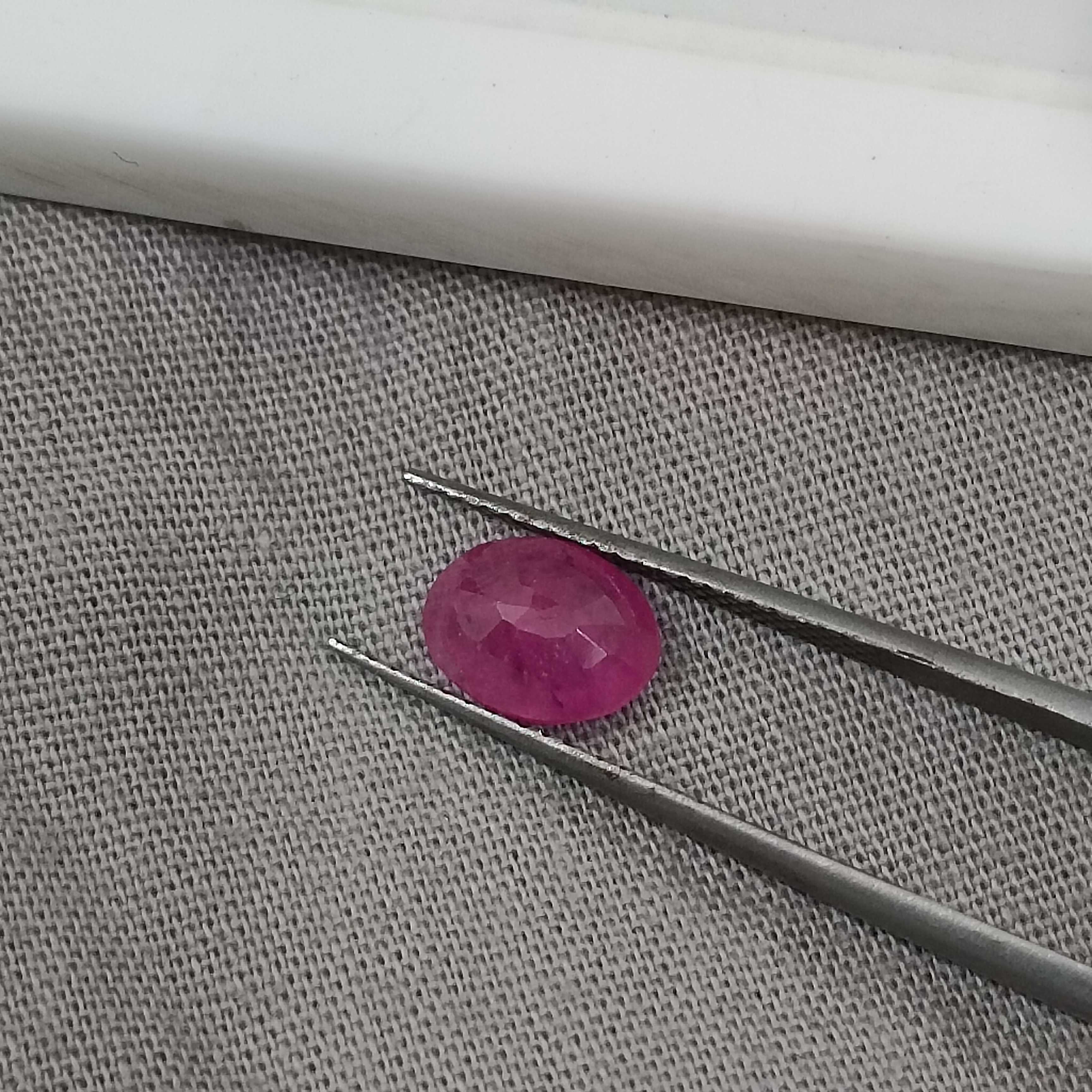 1.22cts GSI certified pinkish red oval cut unheated ruby 