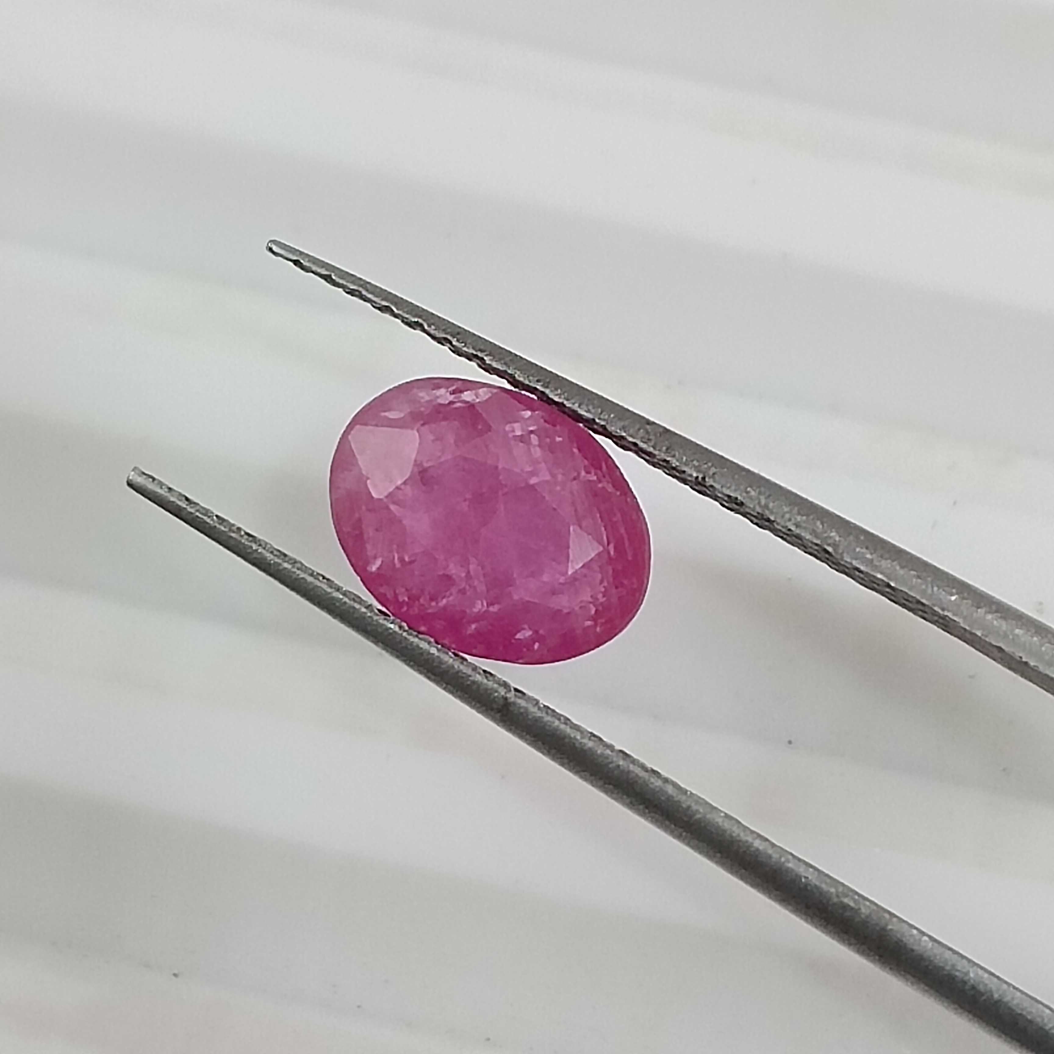 1.22cts GSI certified pinkish red oval cut unheated ruby 