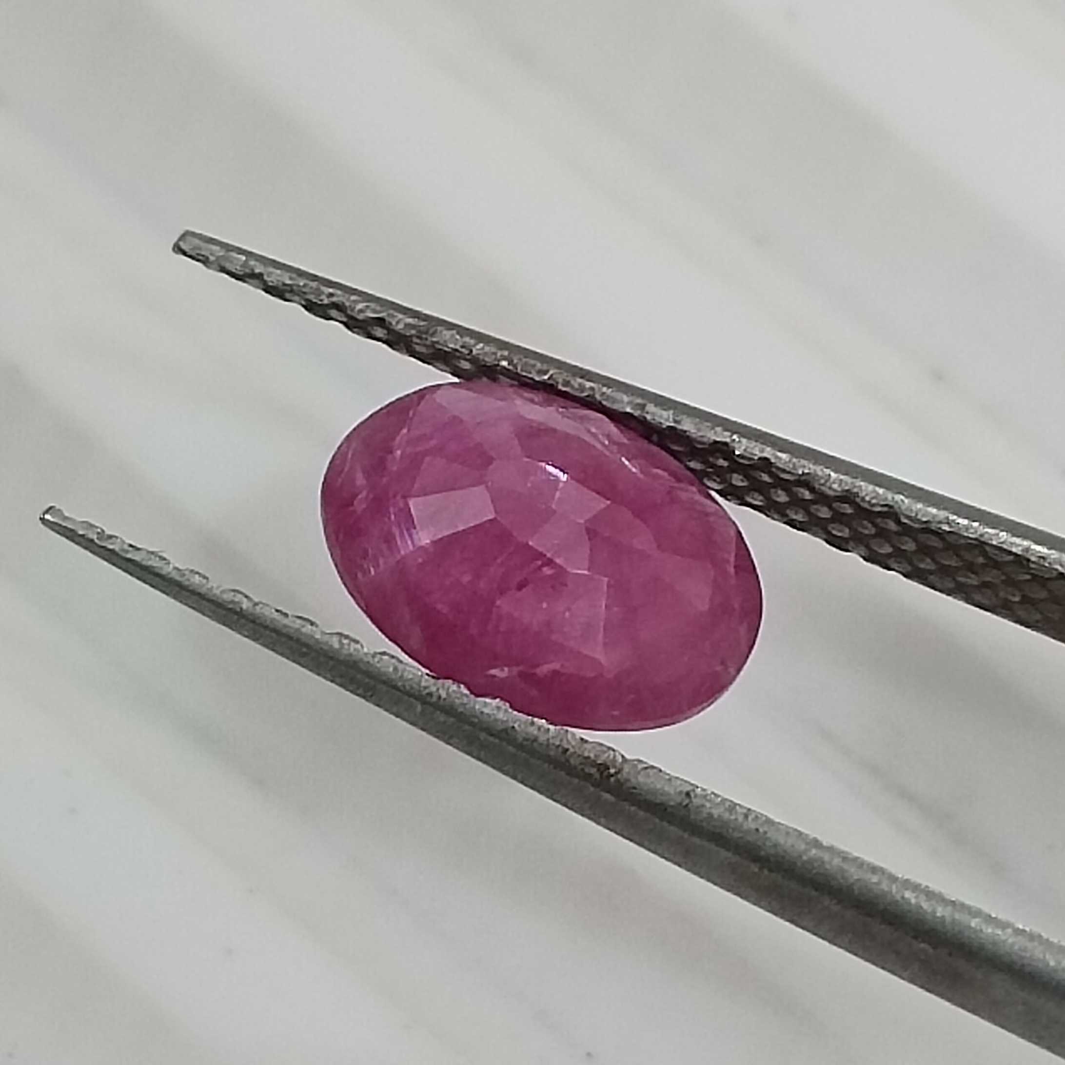 1.32cts certified oval step cut untreated semi transparent natural ruby 