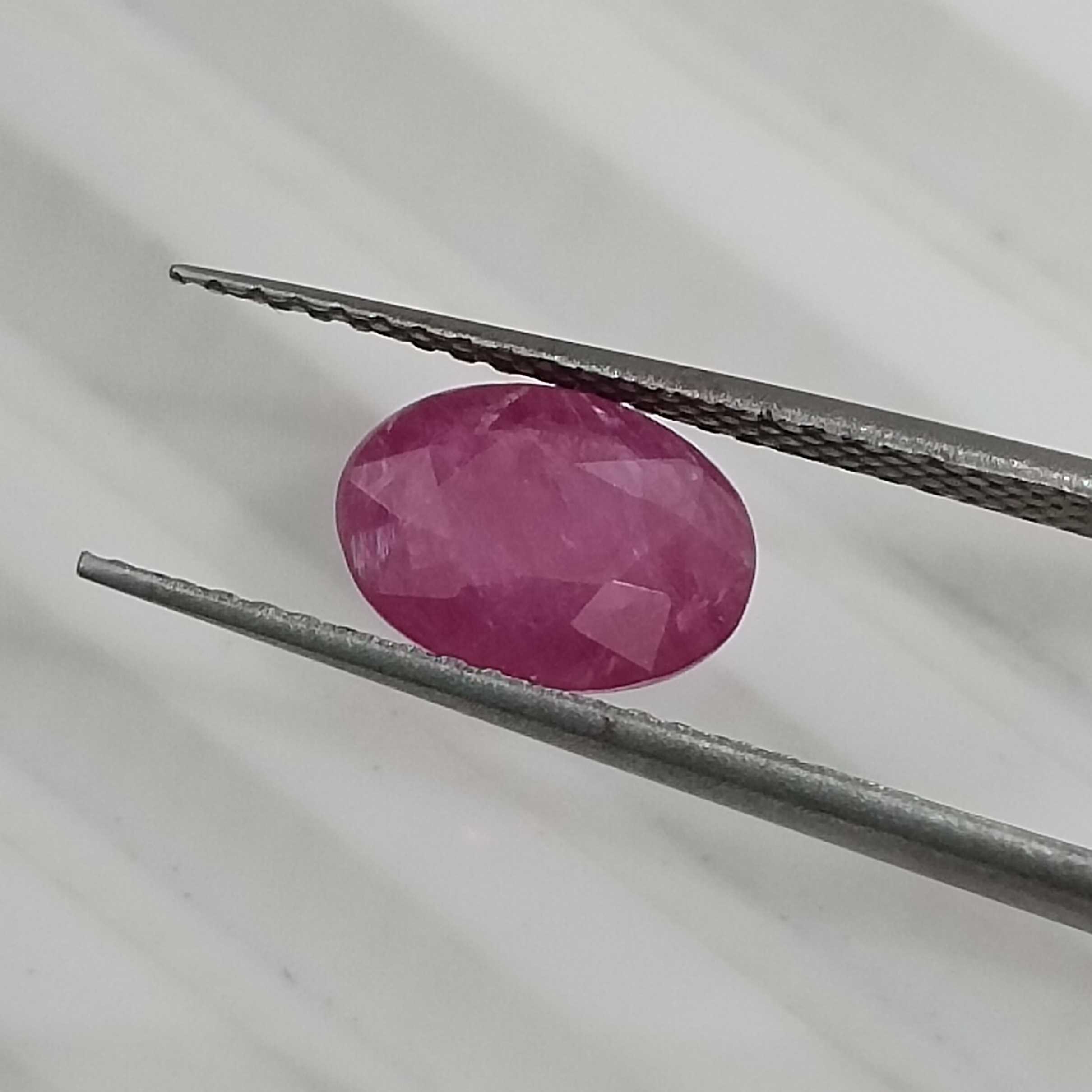1.32cts certified oval step cut untreated semi transparent natural ruby 