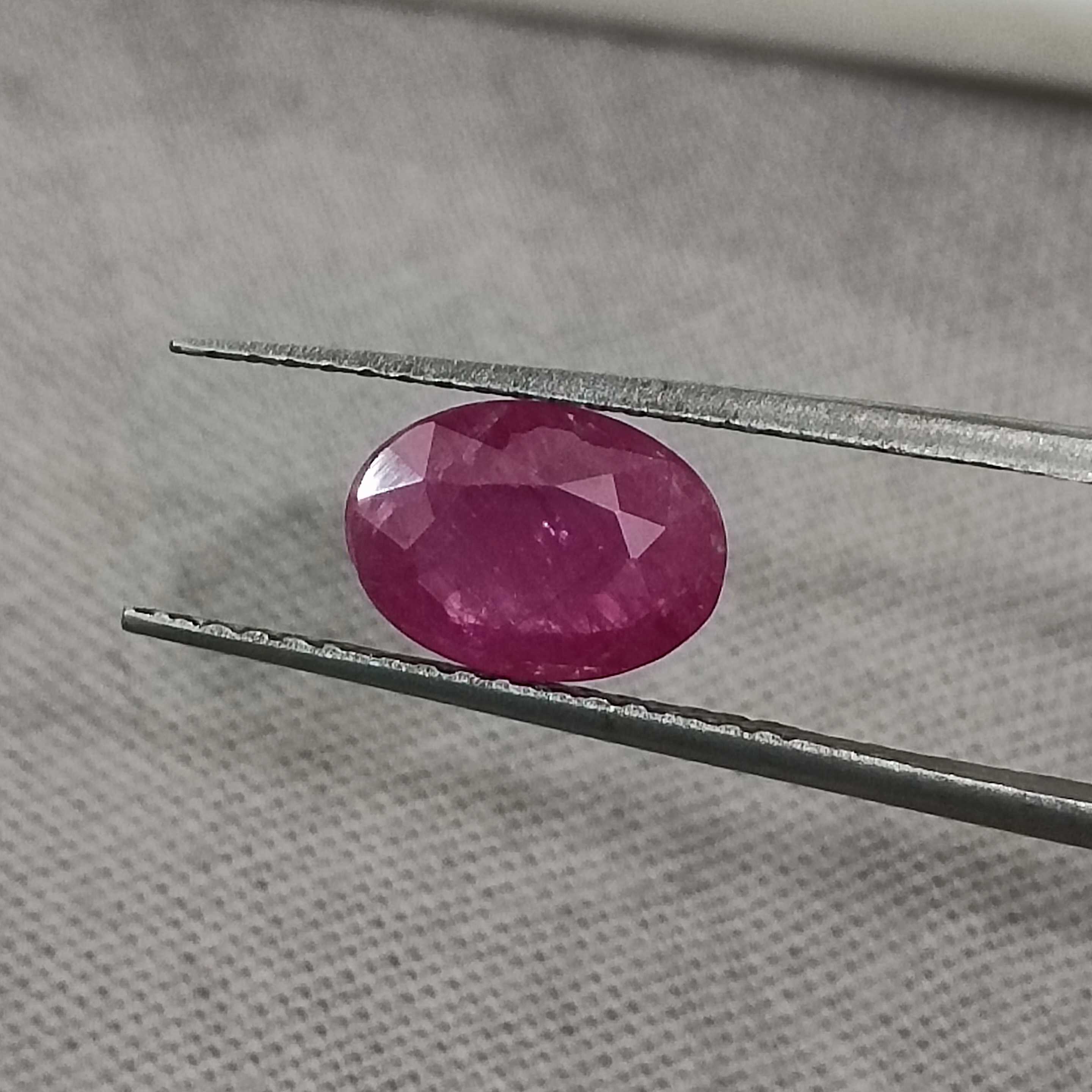 1.32cts certified oval step cut untreated semi transparent natural ruby 