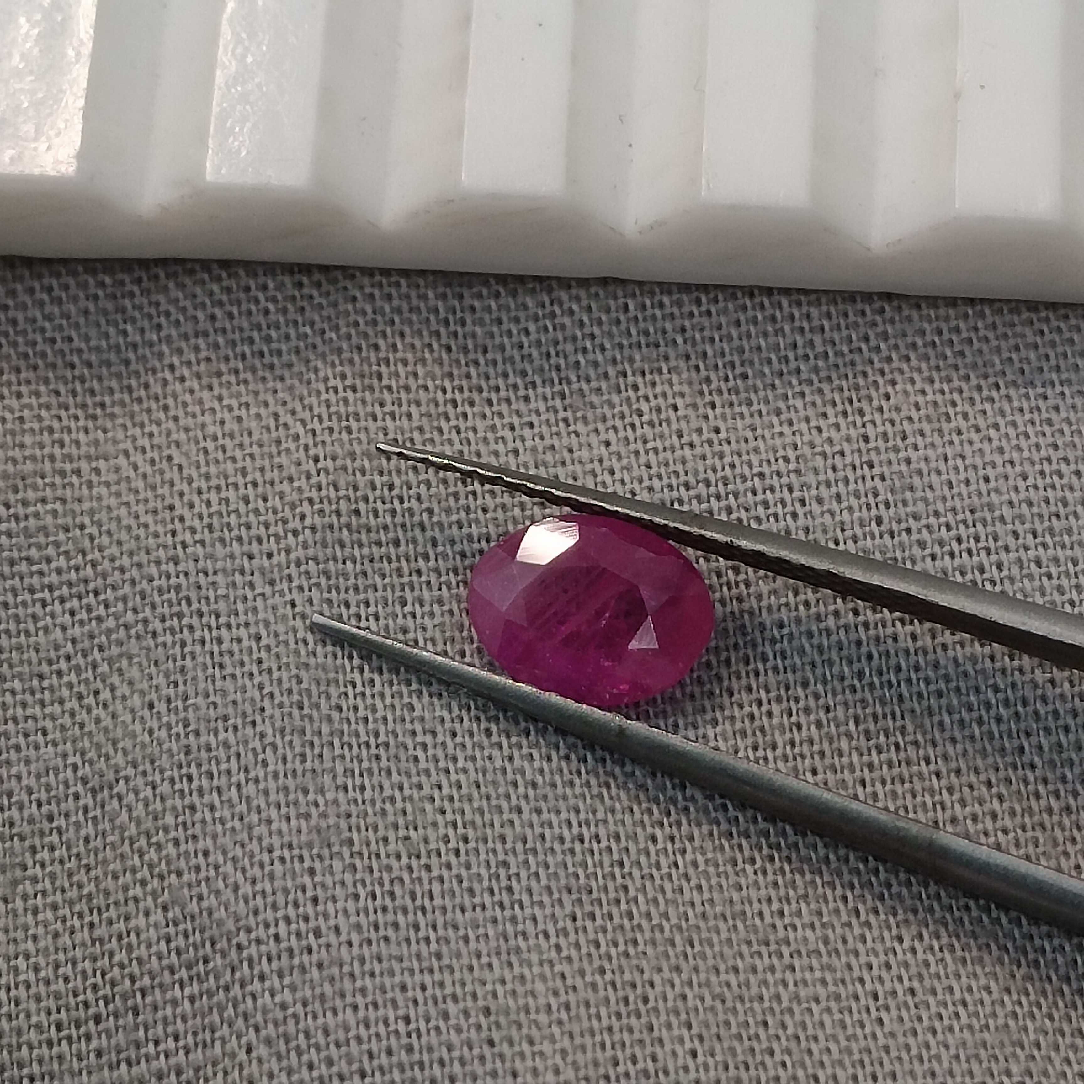 1.06cts certified unheated natural pinkish red oval mix cut ruby gem