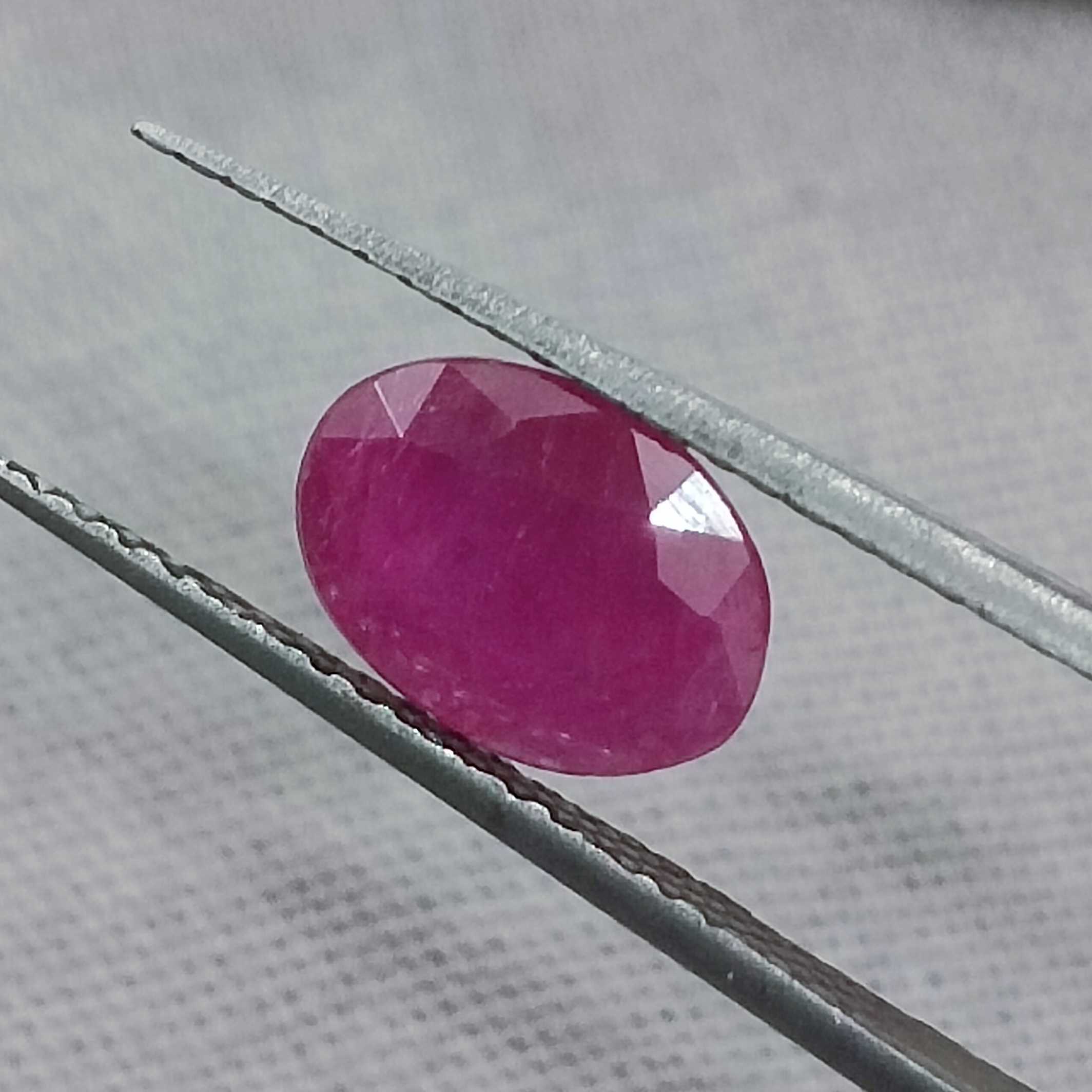 1.29ct certified purplish red untreated oval mix African ruby /