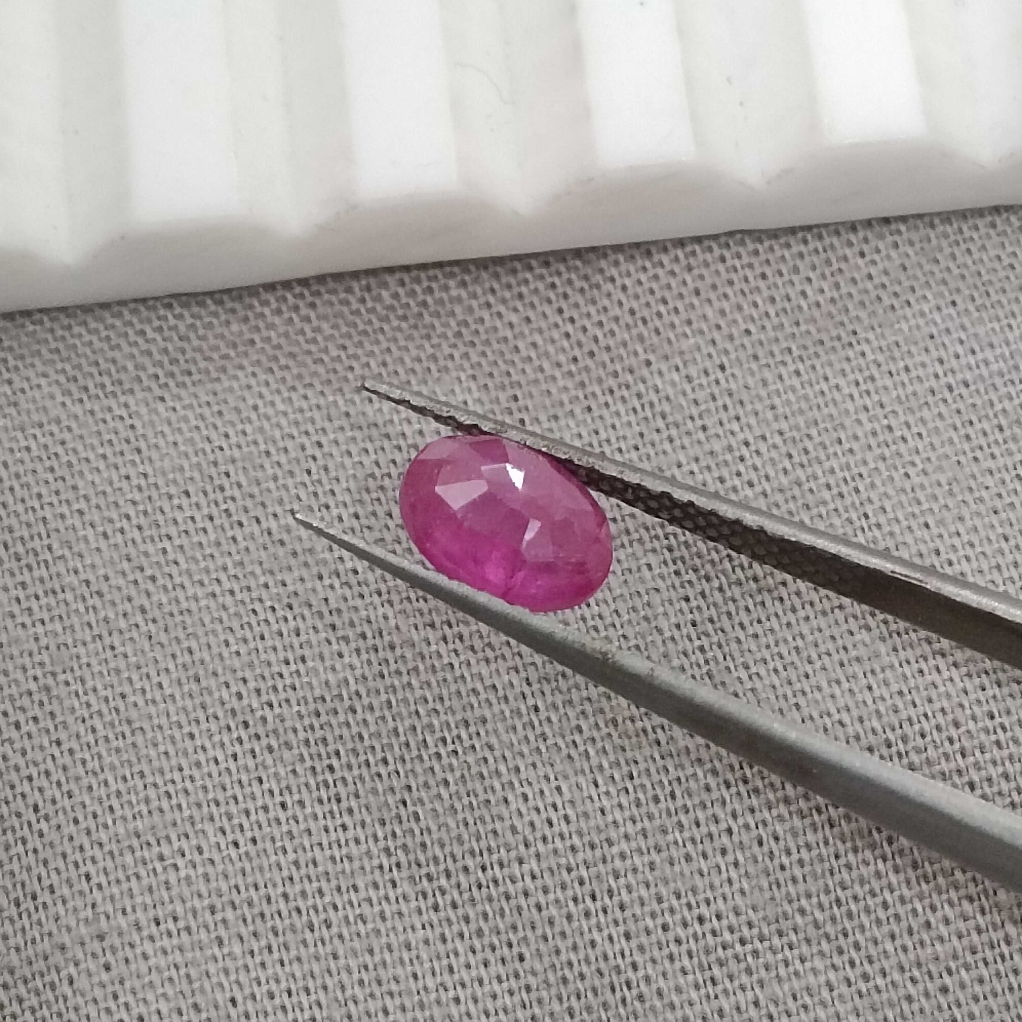 1.10cts GSI certified natural unheated oval mix cut loose ruby stone 