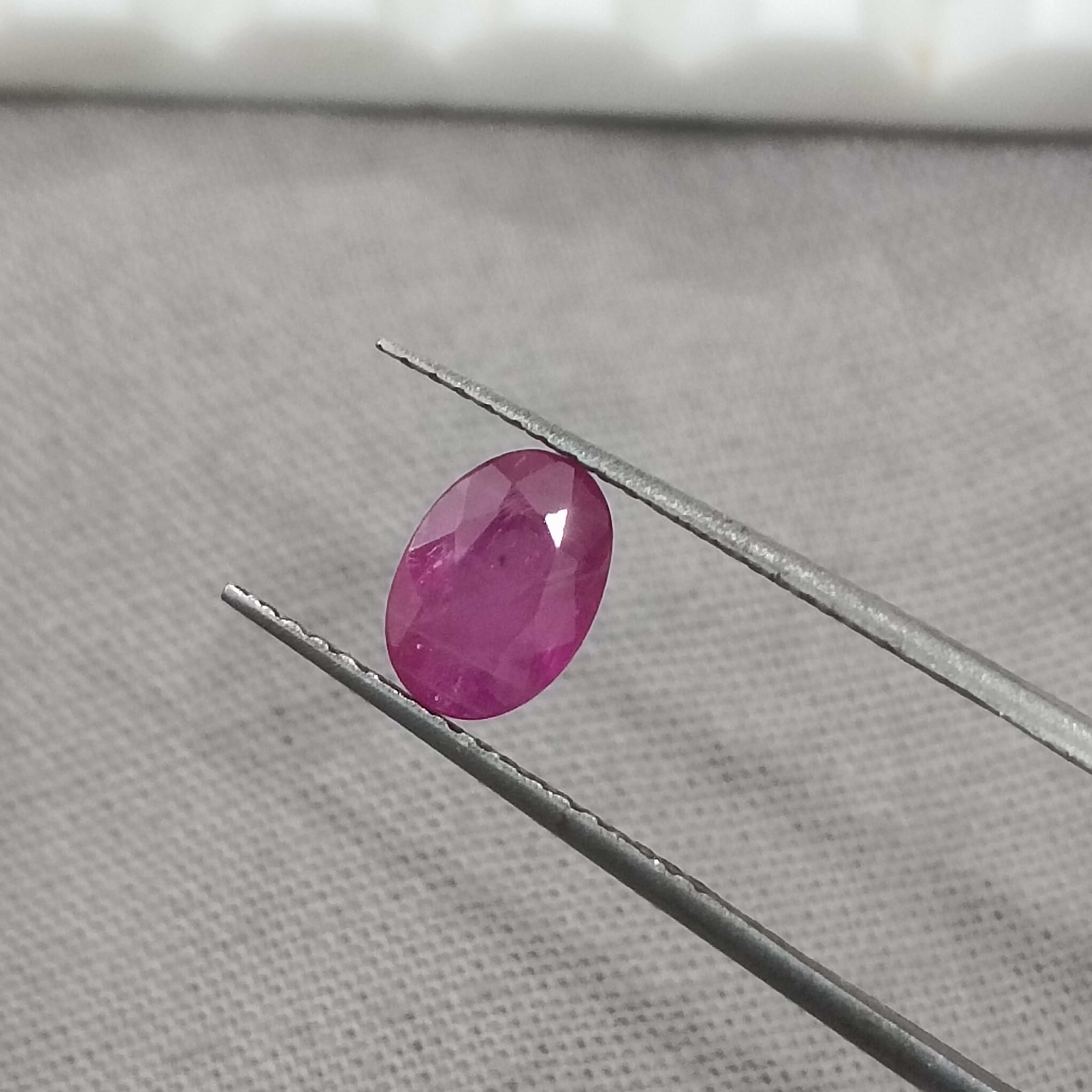 1.08cts certified natural unheated oval mix shape ruby gemstone 