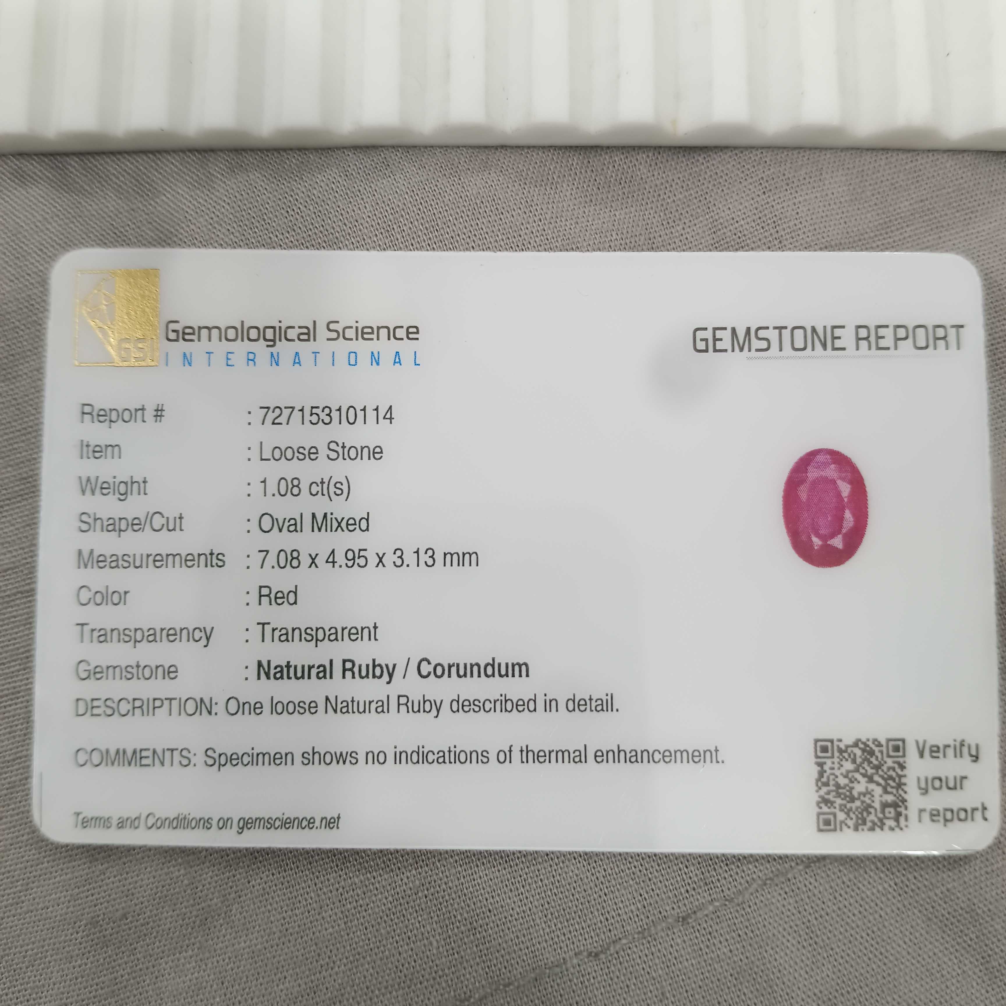 1.08cts certified natural unheated oval mix shape ruby gemstone 