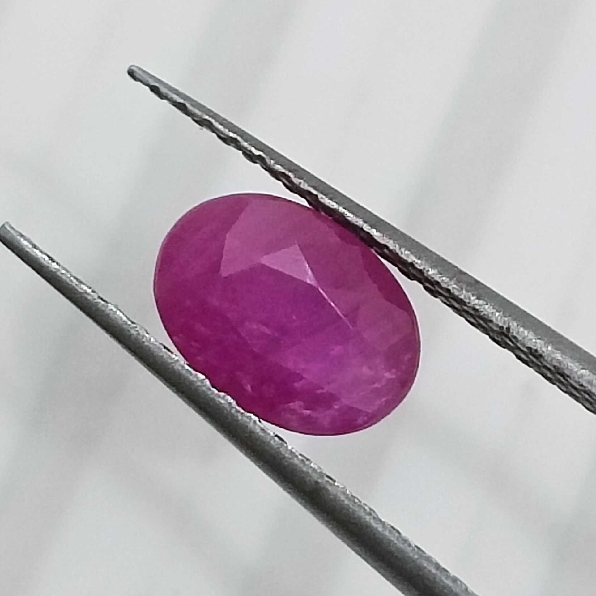 1.23cts certified oval cut natural African unheated ruby gemstone /