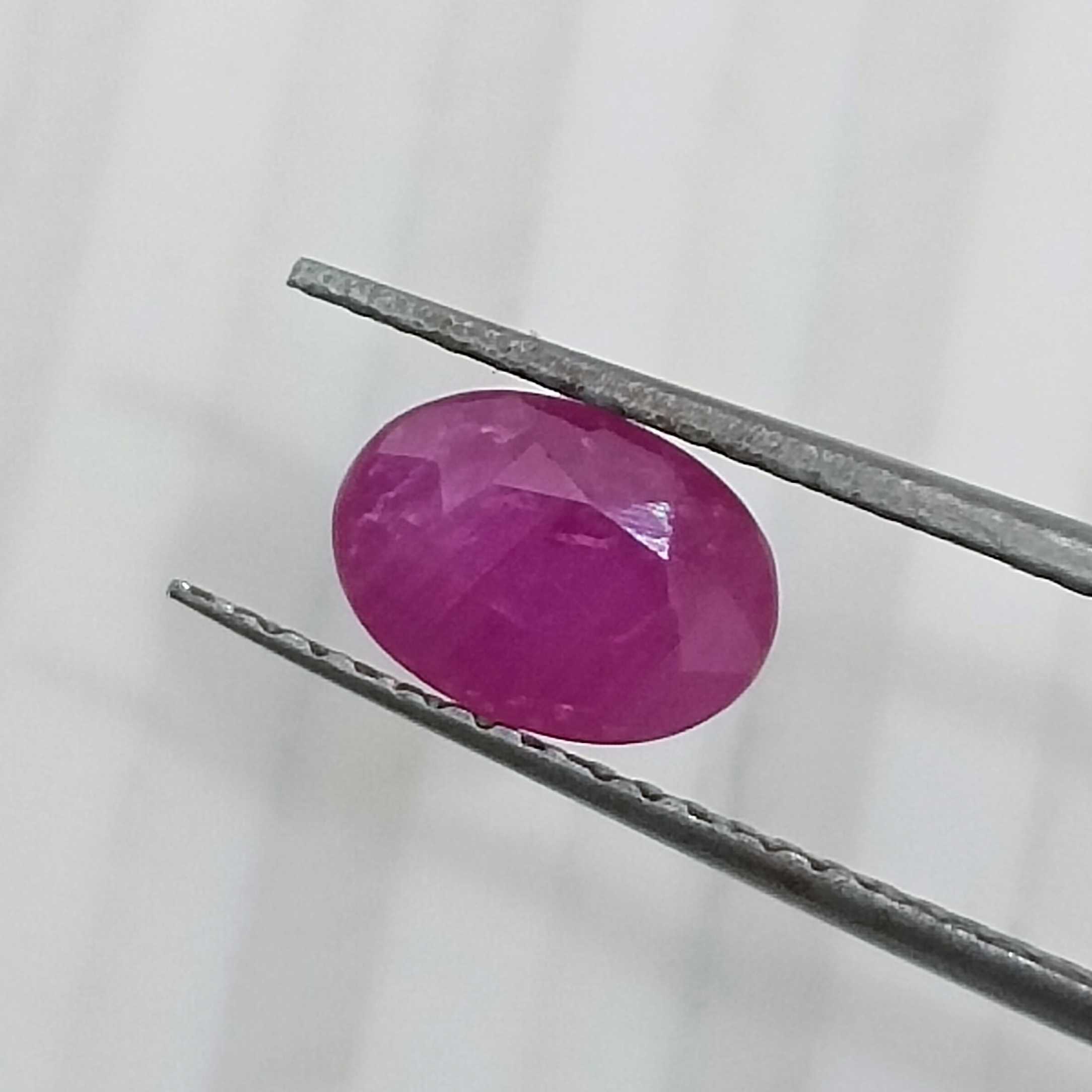 1.23cts certified oval cut natural African unheated ruby gemstone 