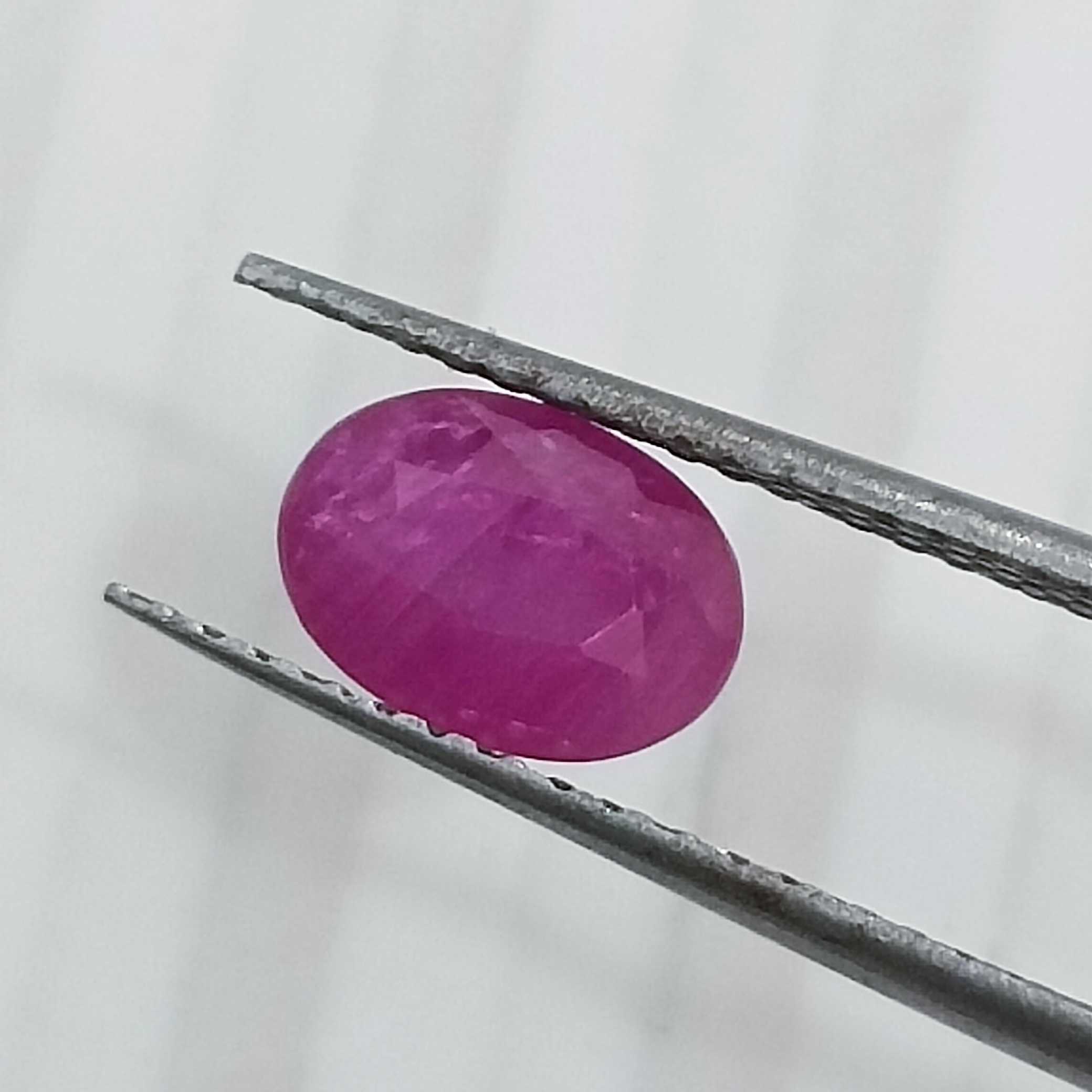 1.23cts certified oval cut natural African unheated ruby gemstone 