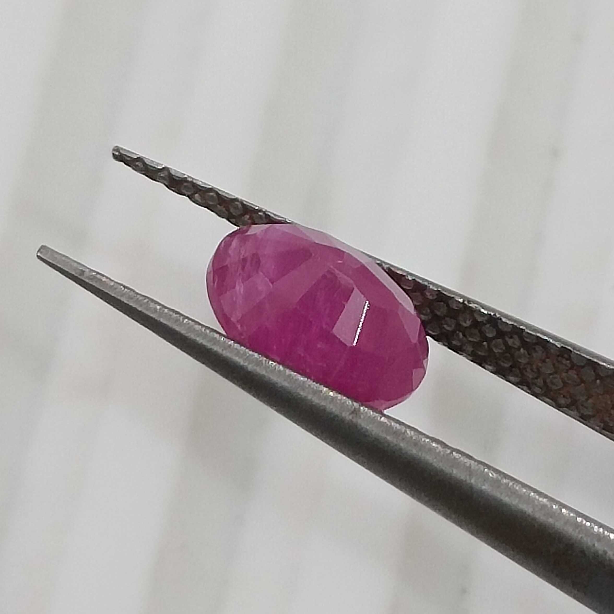1.23cts certified oval cut natural African unheated ruby gemstone 