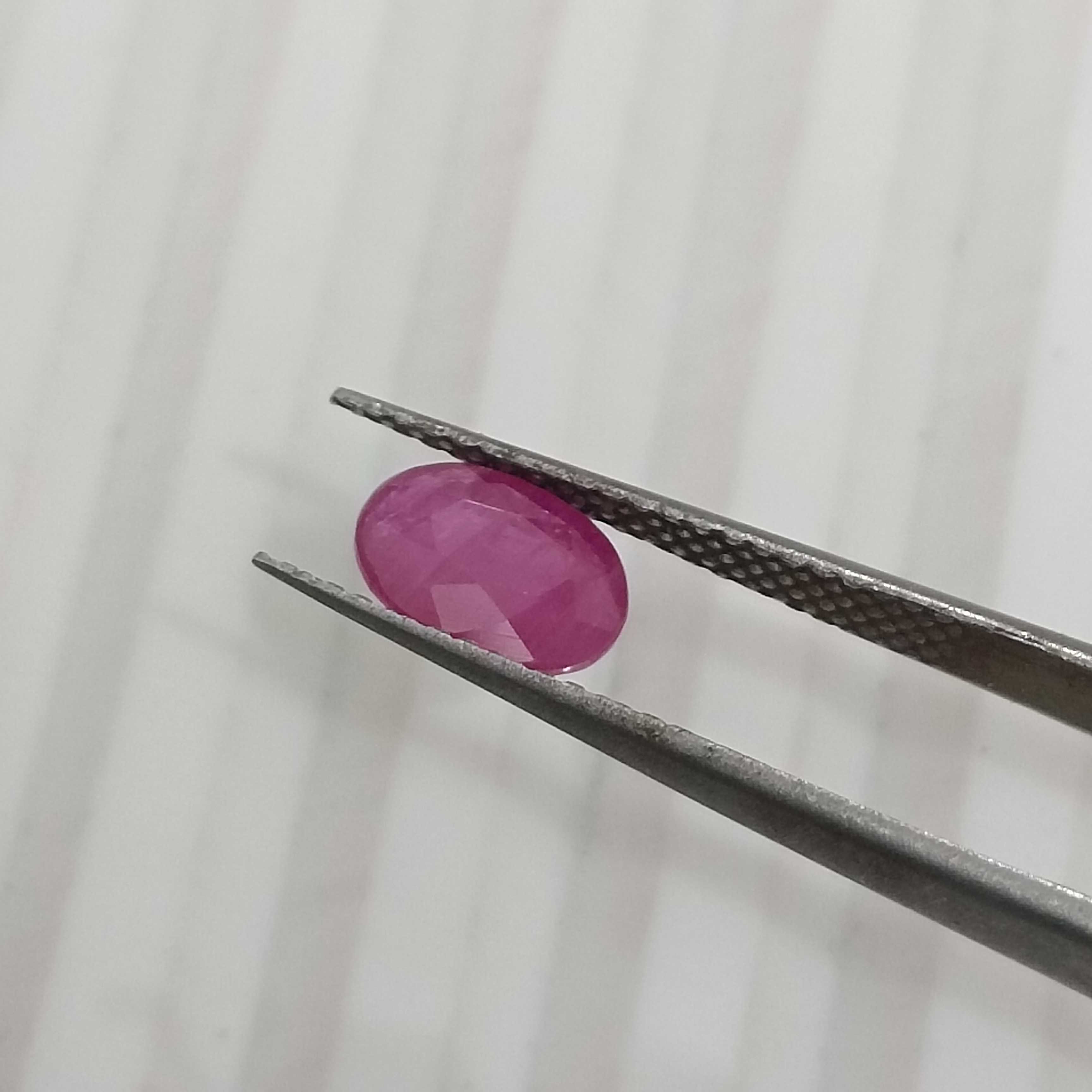 1.23cts certified oval cut natural African unheated ruby gemstone 
