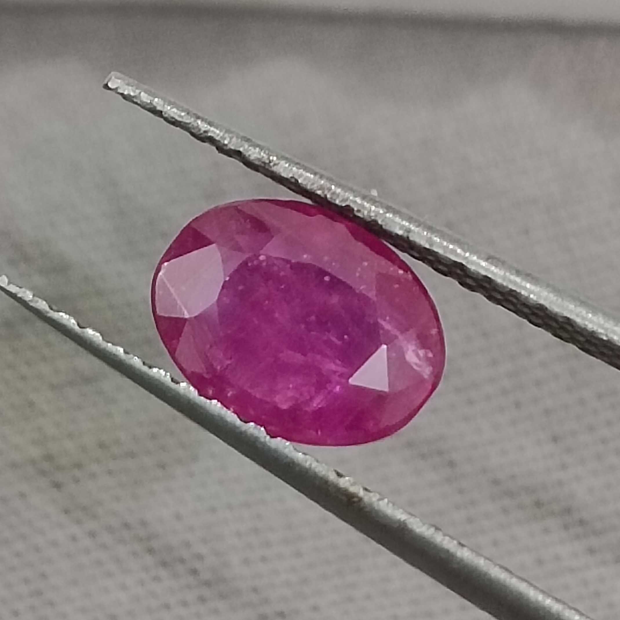 1.39cts certified natural unheated oval mix cut African ruby gemstone /