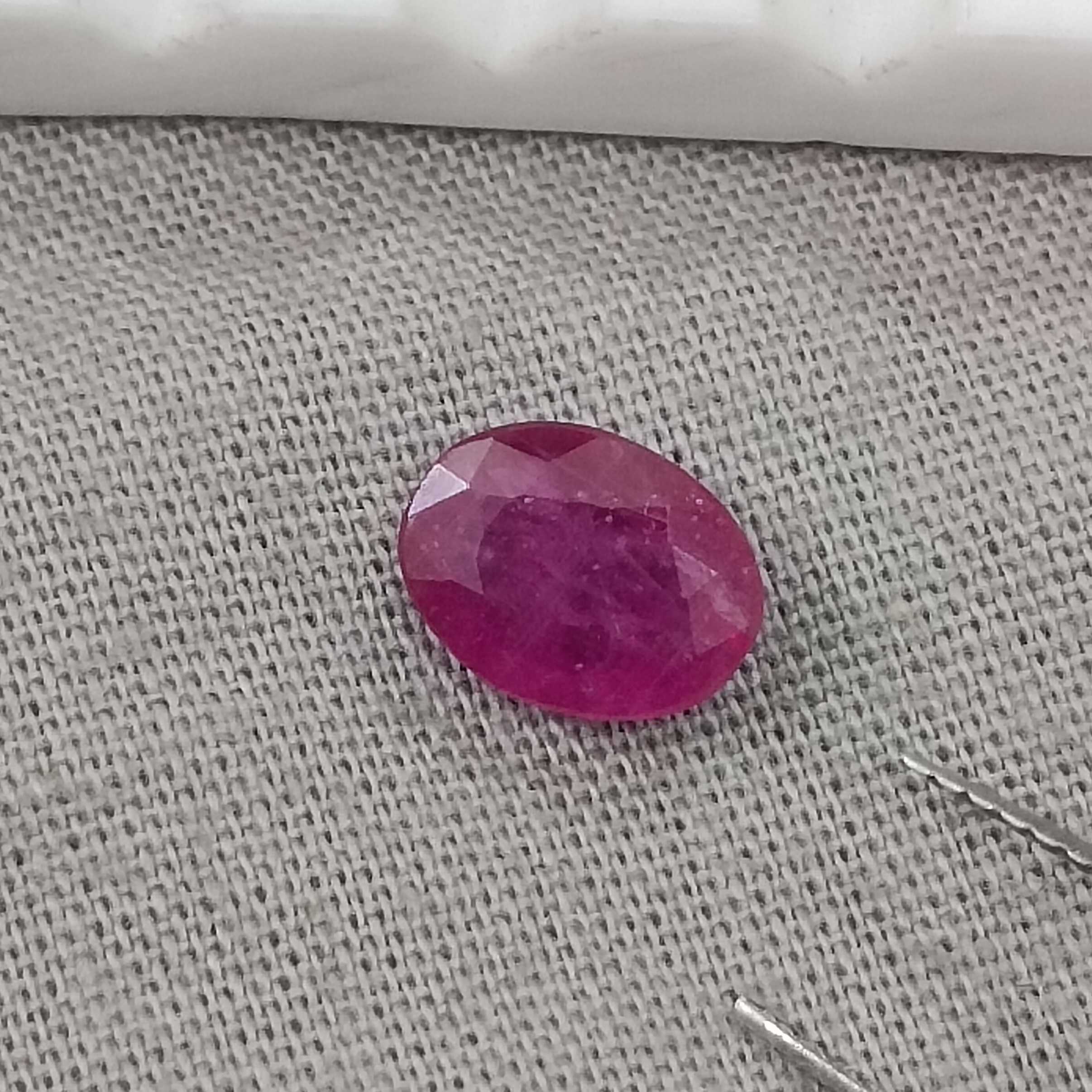 1.39cts certified natural unheated oval mix cut African ruby gemstone 