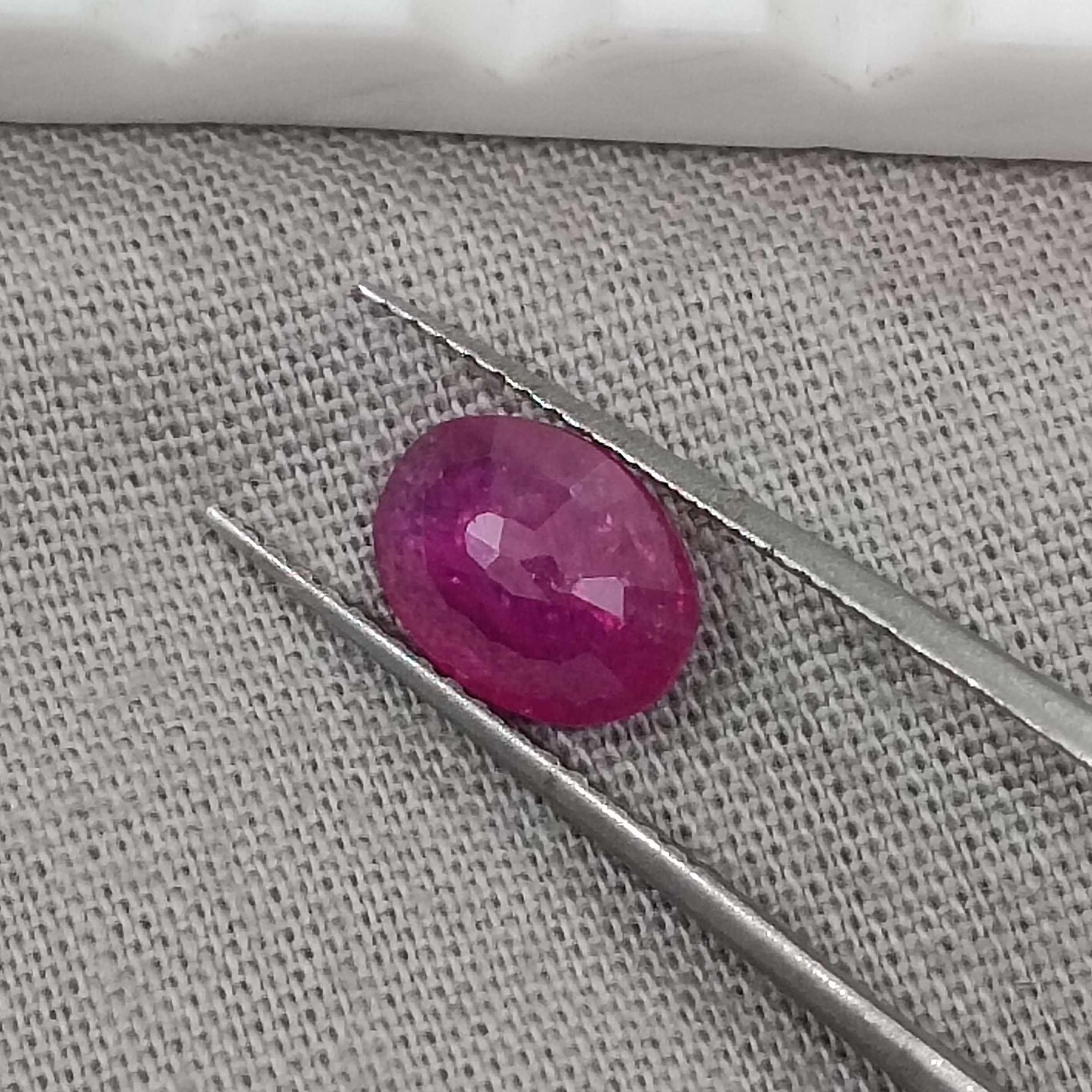 1.39cts certified natural unheated oval mix cut African ruby gemstone 