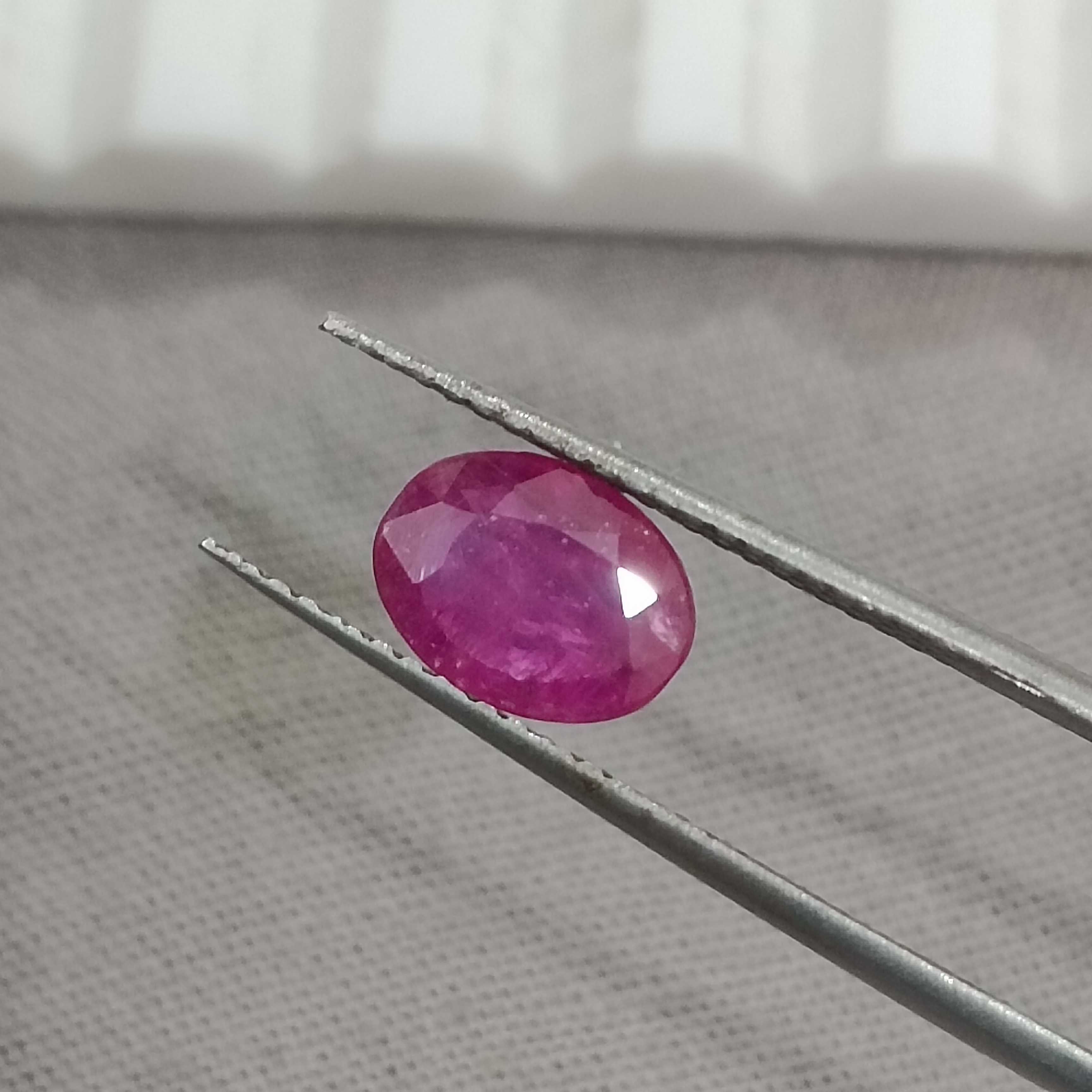 1.39cts certified natural unheated oval mix cut African ruby gemstone 