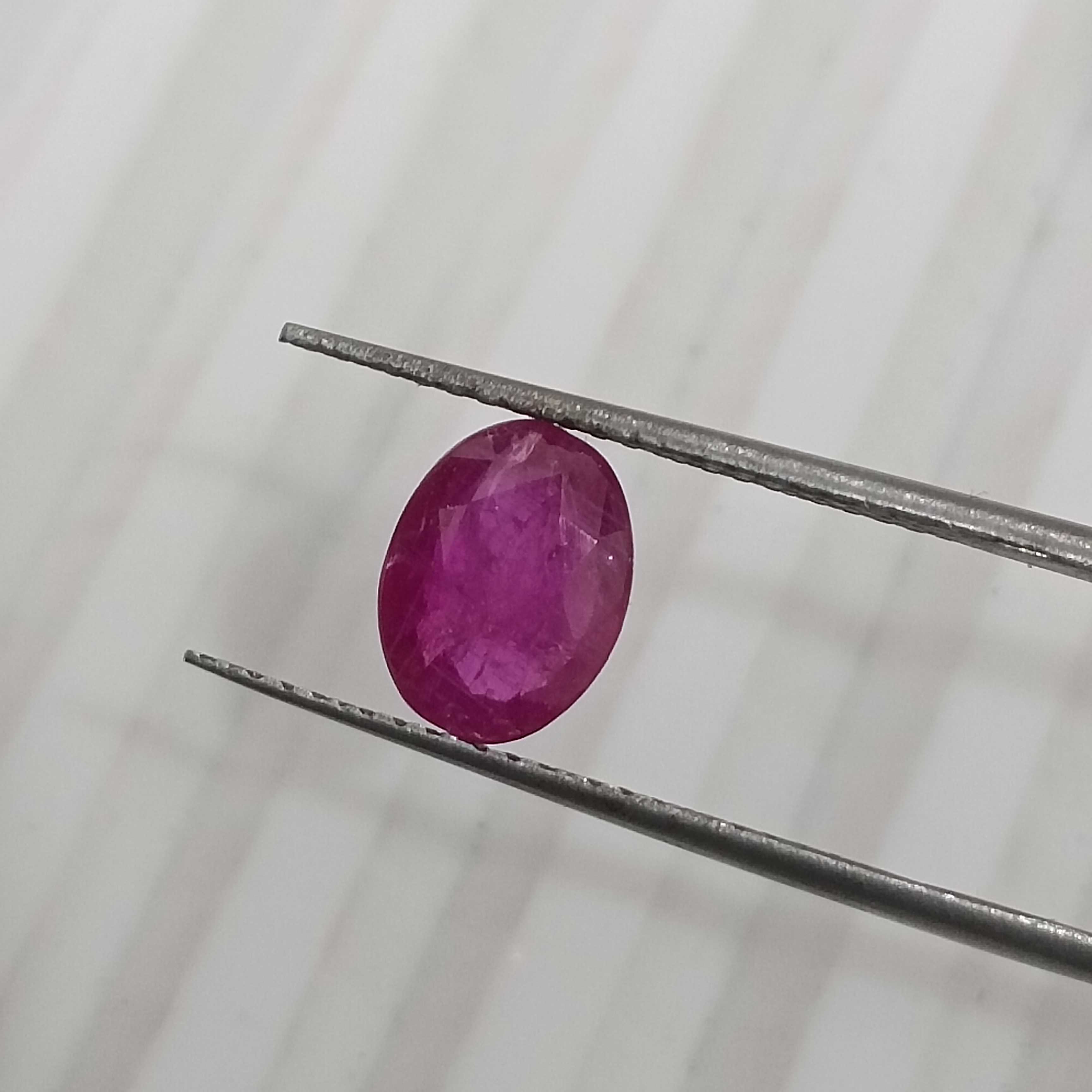 1.39cts certified natural unheated oval mix cut African ruby gemstone 