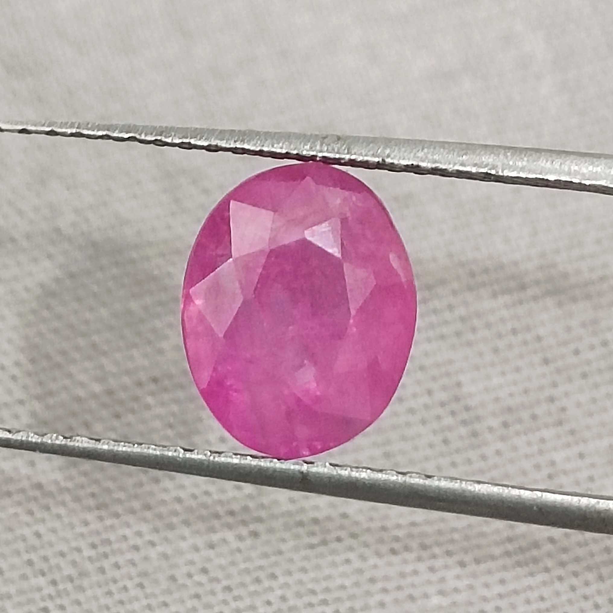 2.22cts certified pink red oval mix unheated Burmese ruby gemstone /