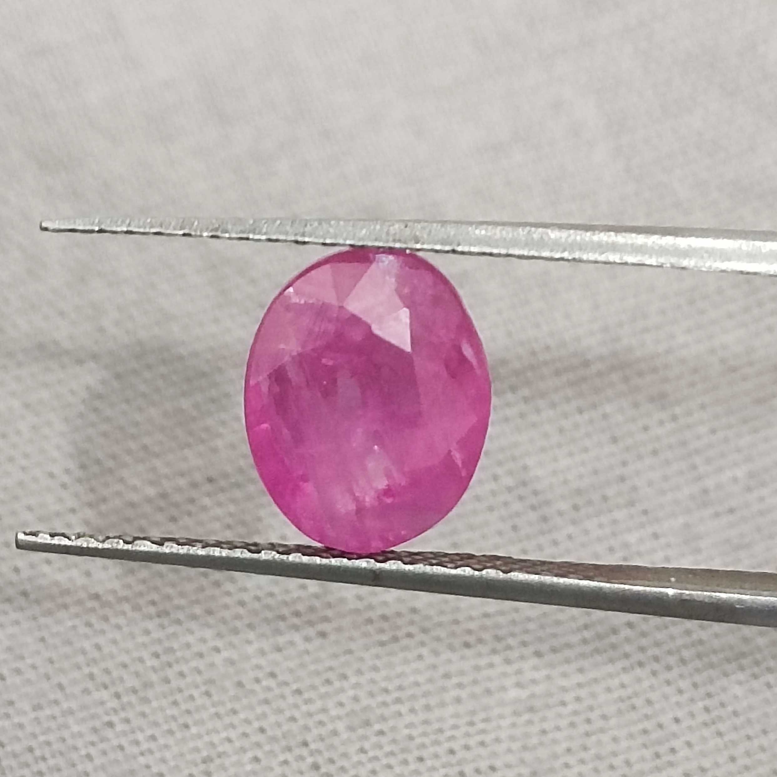 2.22cts certified pink red oval mix unheated Burmese ruby gemstone