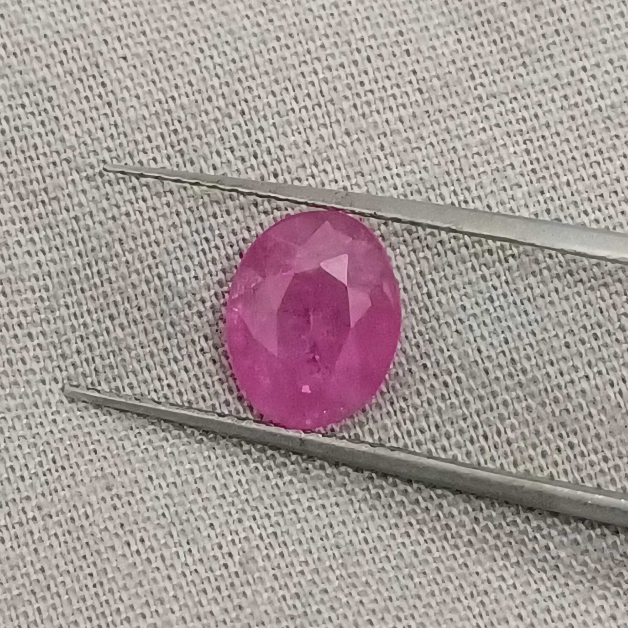 2.22cts certified pink red oval mix unheated Burmese ruby gemstone