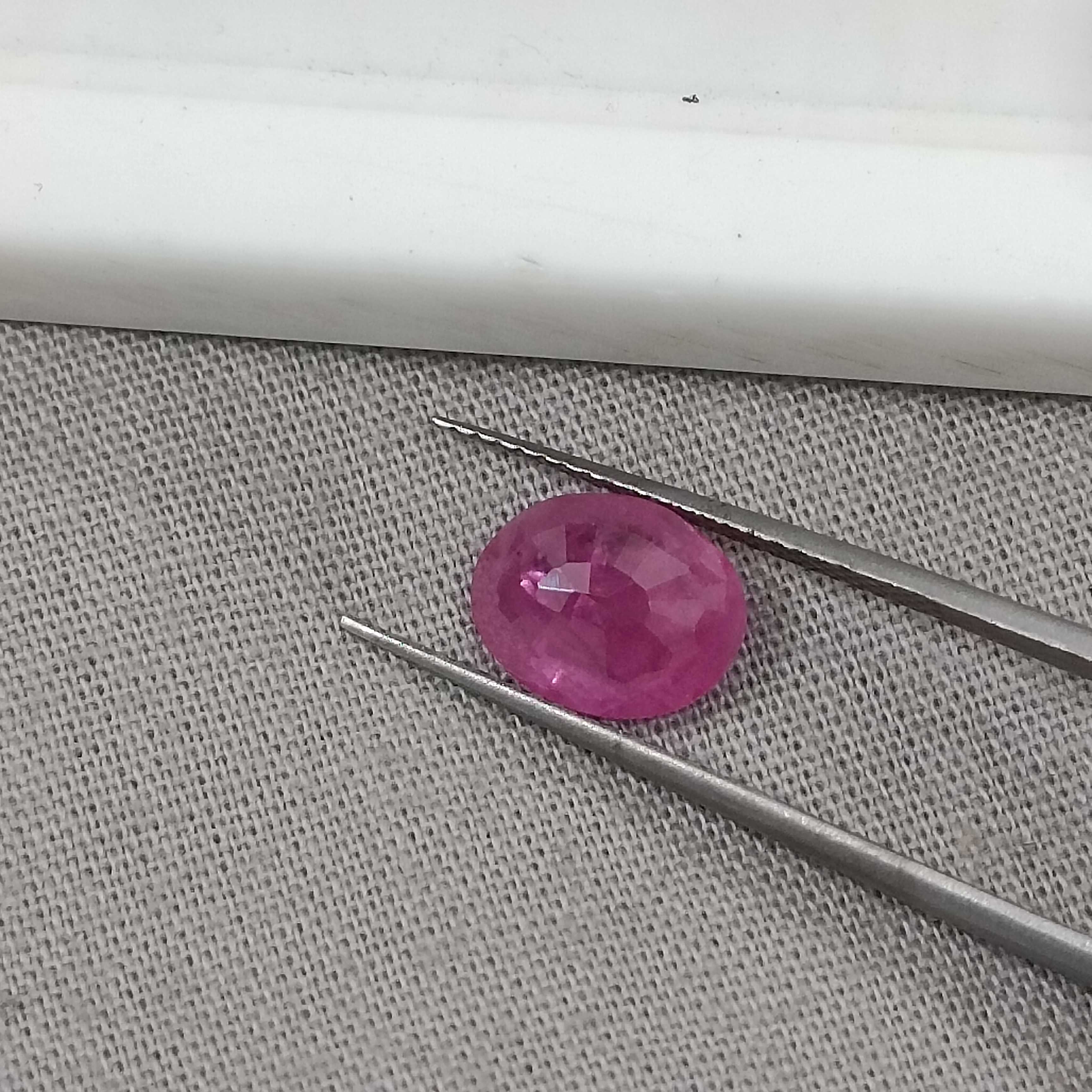 2.22cts certified pink red oval mix unheated Burmese ruby gemstone
